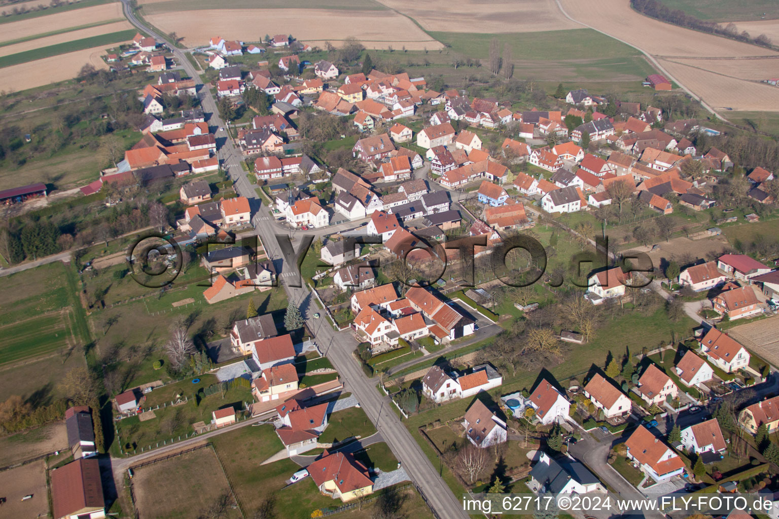 Hermerswiller dans le département Bas Rhin, France vue d'en haut