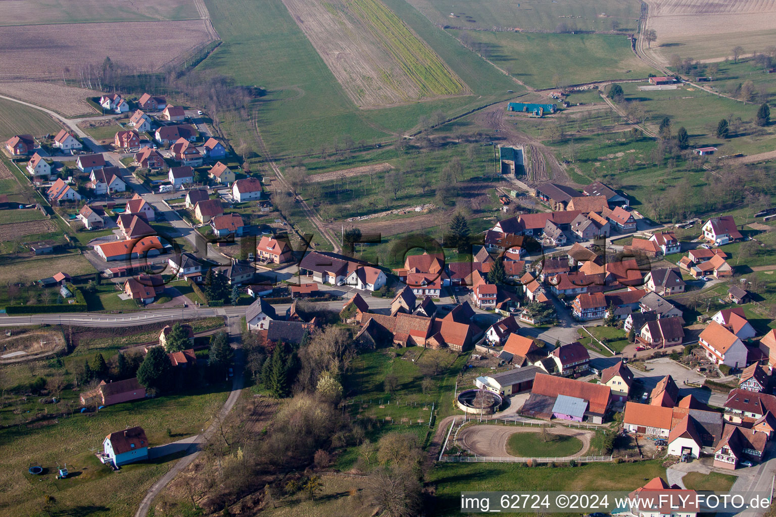 Hohwiller dans le département Bas Rhin, France d'en haut