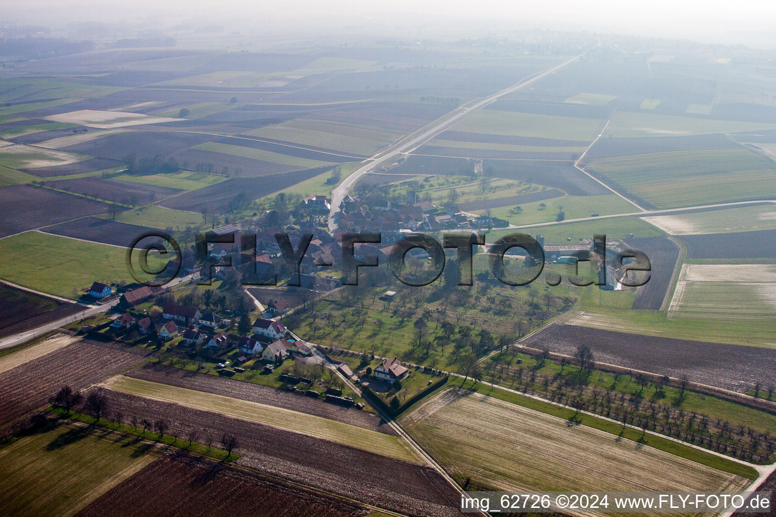 Photographie aérienne de Kuhlendorf dans le département Bas Rhin, France