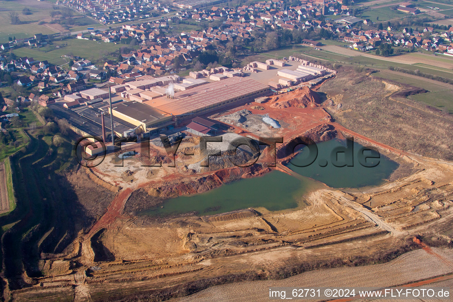 Kuhlendorf dans le département Bas Rhin, France depuis l'avion