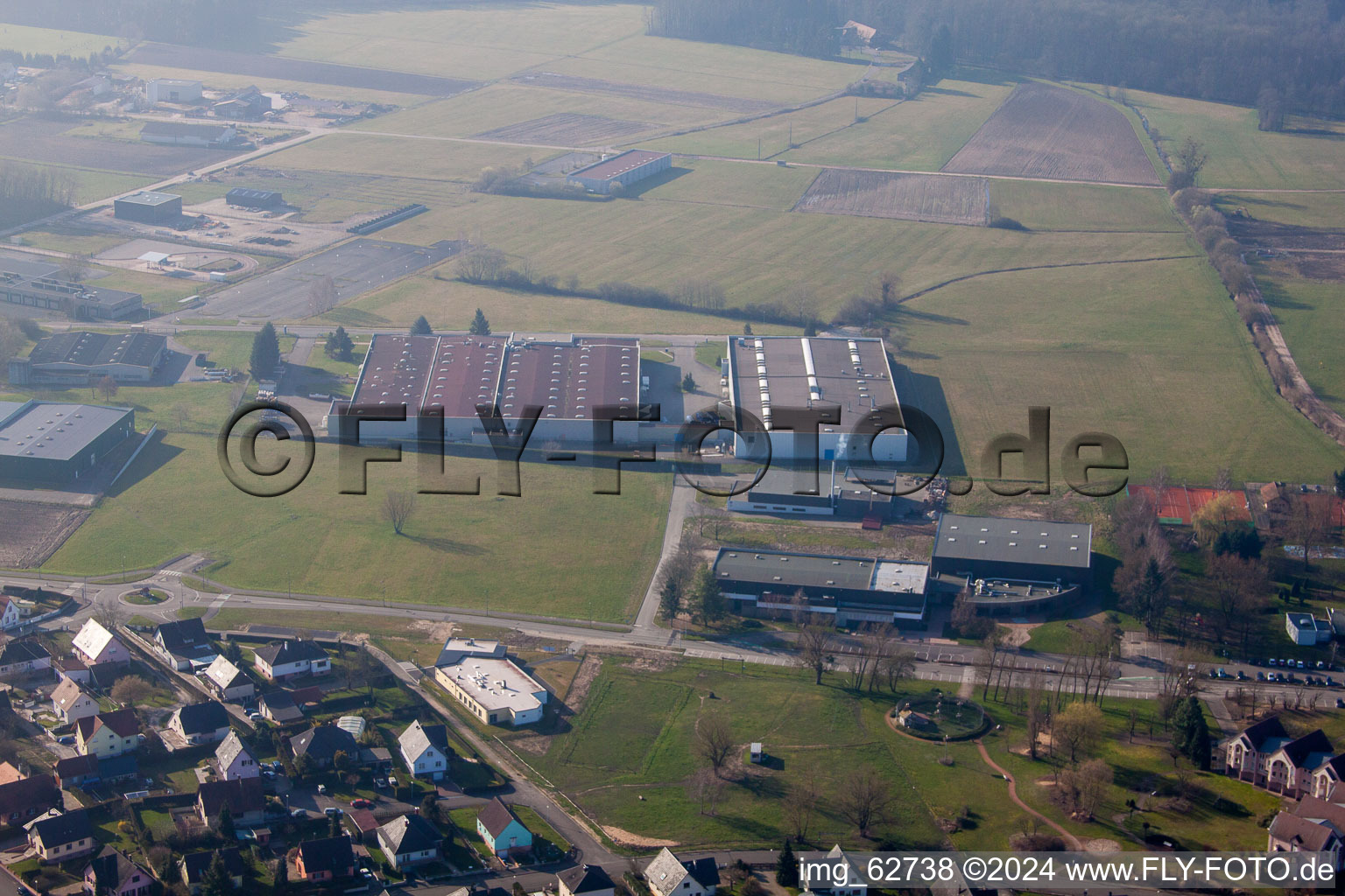 Niederbetschdorf dans le département Bas Rhin, France vue d'en haut