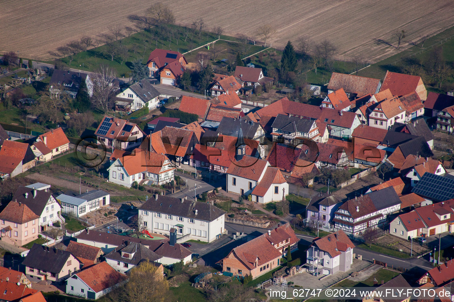 Schwabwiller dans le département Bas Rhin, France d'en haut