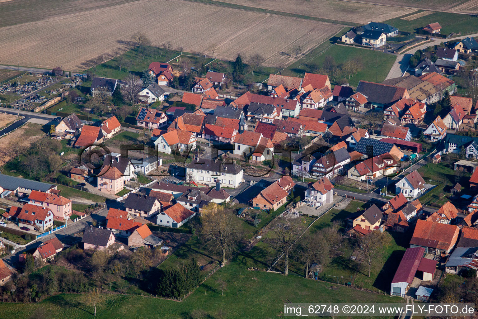 Schwabwiller dans le département Bas Rhin, France hors des airs