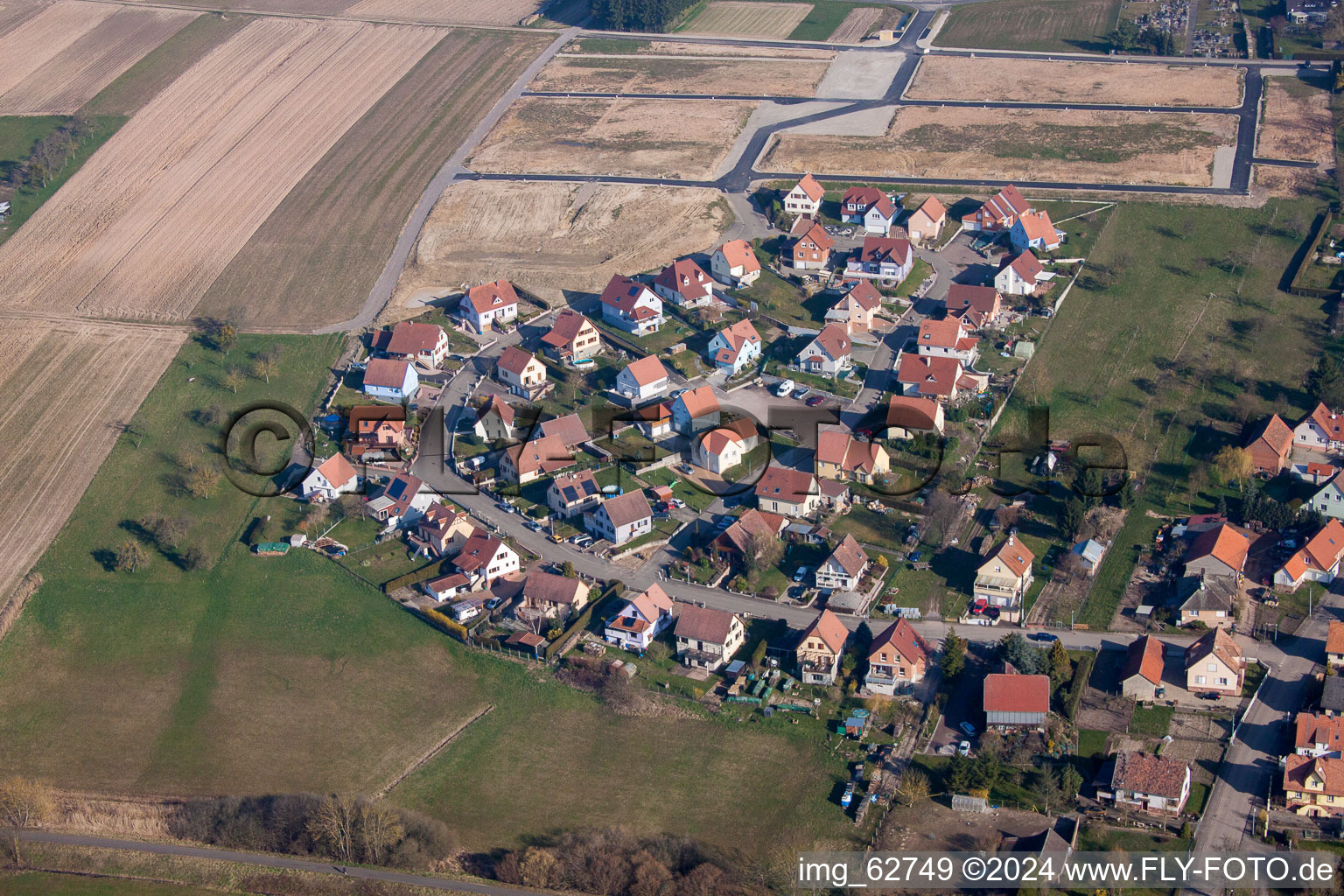 Schwabwiller dans le département Bas Rhin, France depuis l'avion