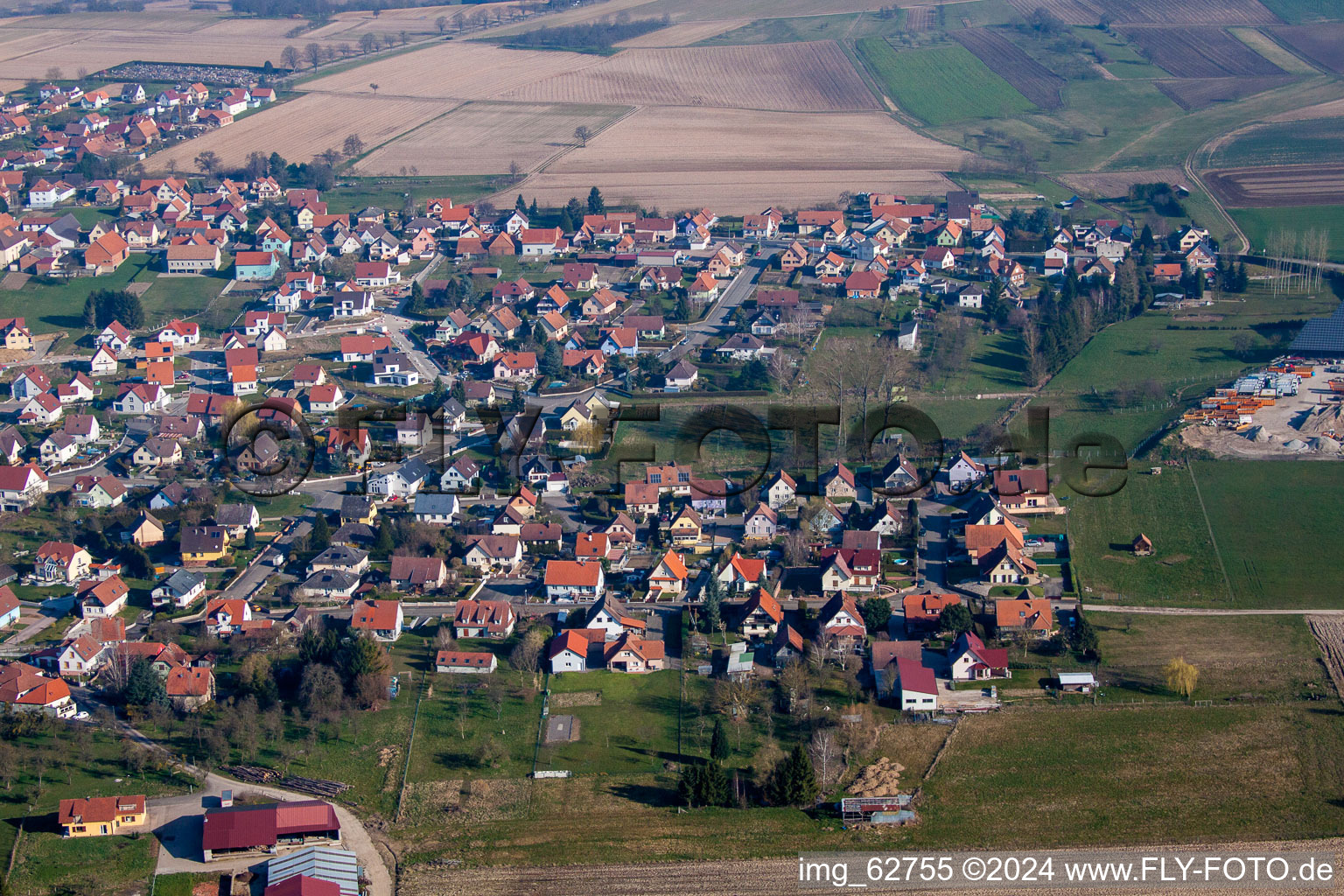 Surbourg dans le département Bas Rhin, France vue du ciel