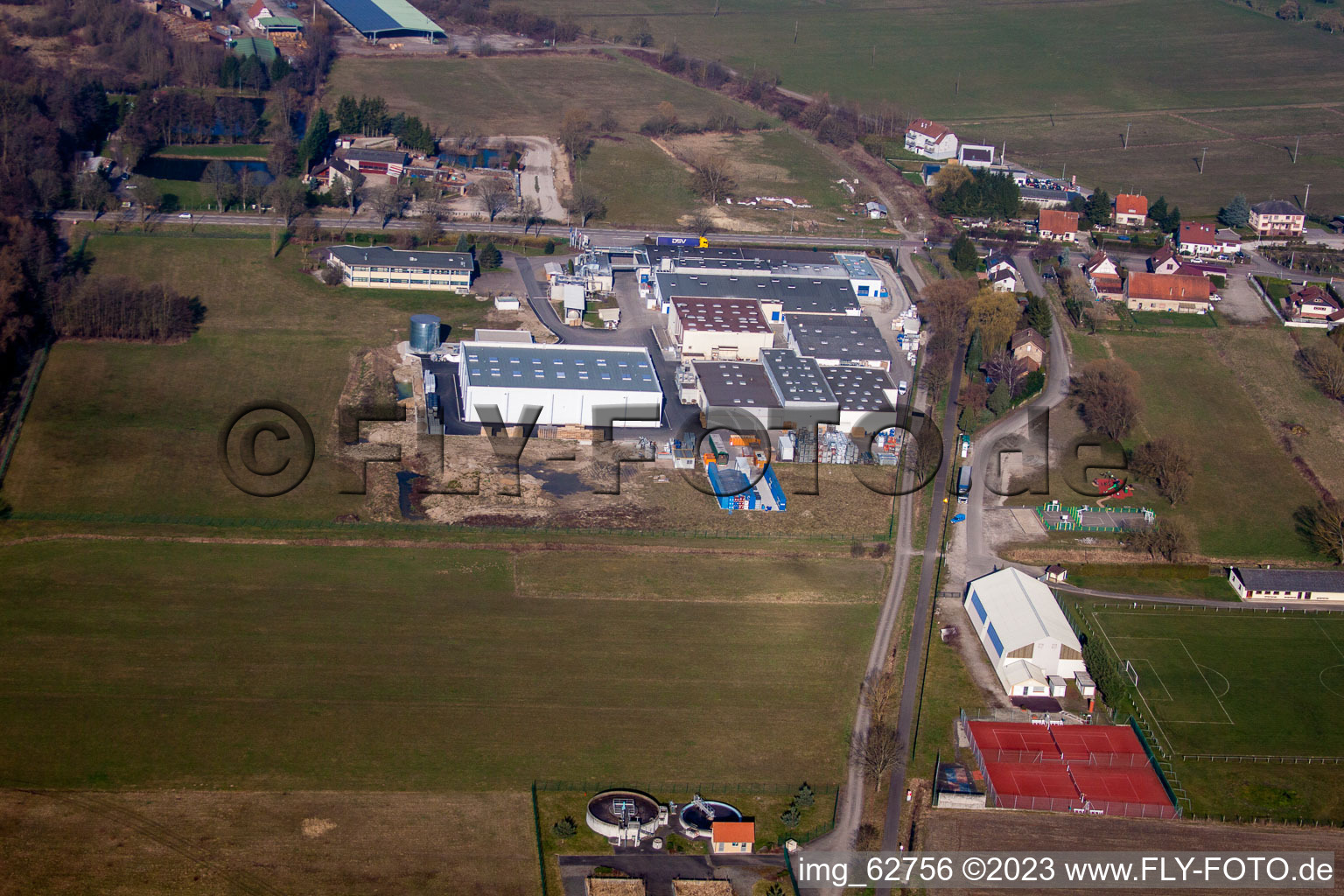 Enregistrement par drone de Surbourg dans le département Bas Rhin, France