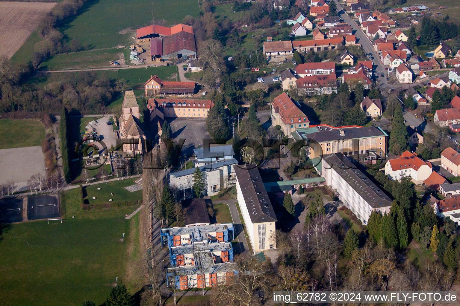 Walbourg dans le département Bas Rhin, France d'en haut