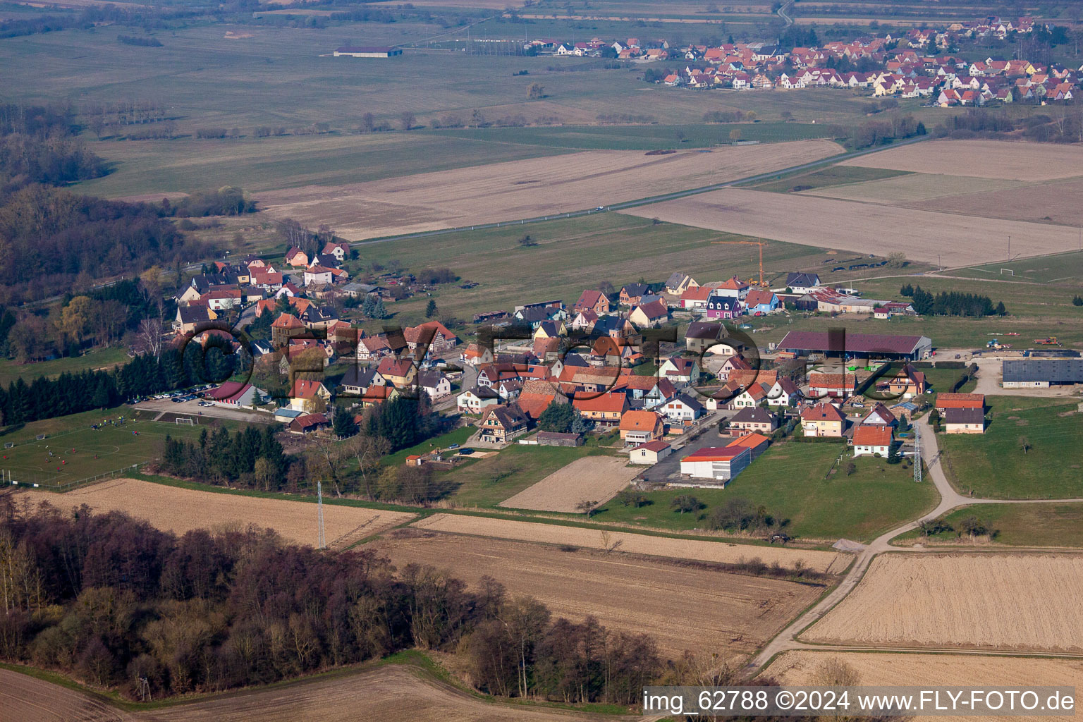 Walbourg dans le département Bas Rhin, France vue du ciel