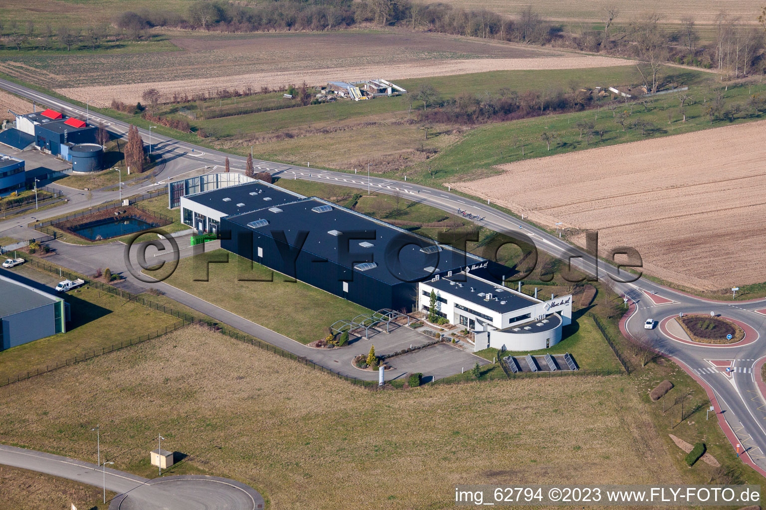 Vue aérienne de Eschbach dans le département Bas Rhin, France