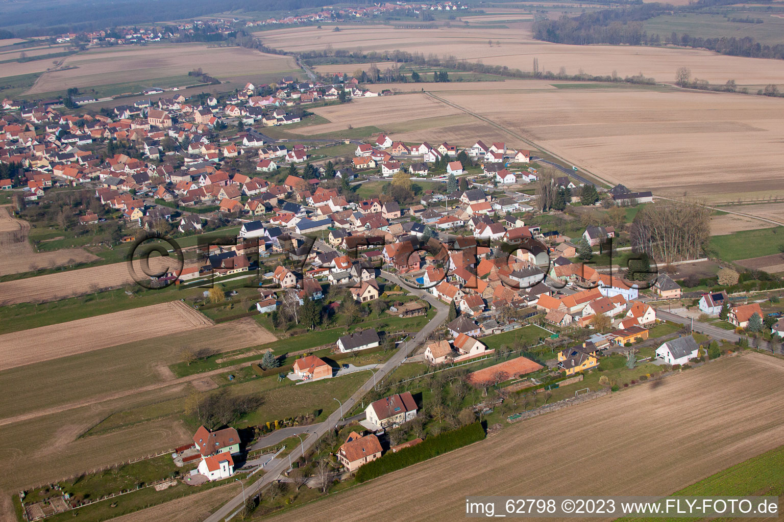 Eschbach dans le département Bas Rhin, France hors des airs