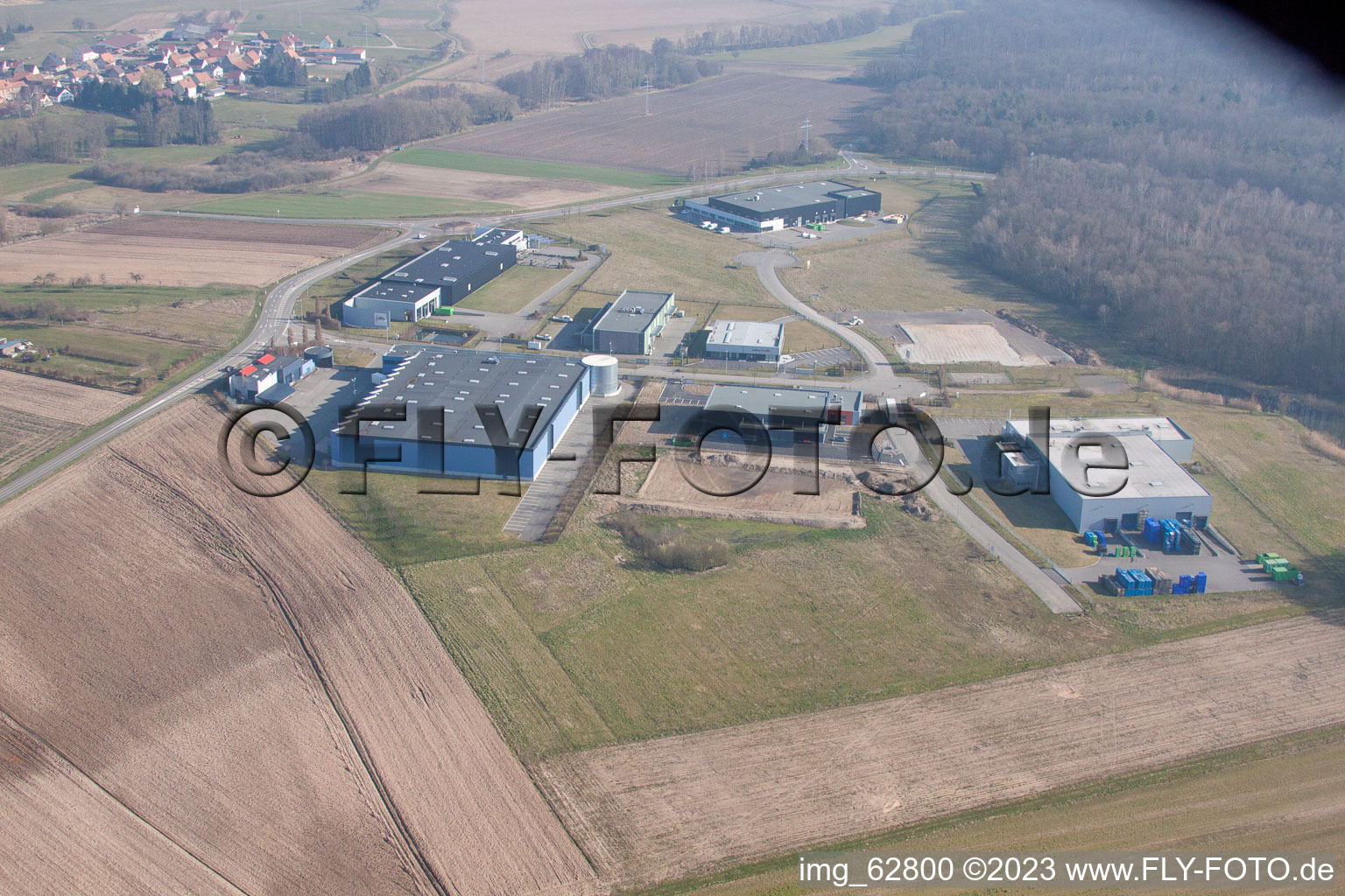 Eschbach dans le département Bas Rhin, France depuis l'avion