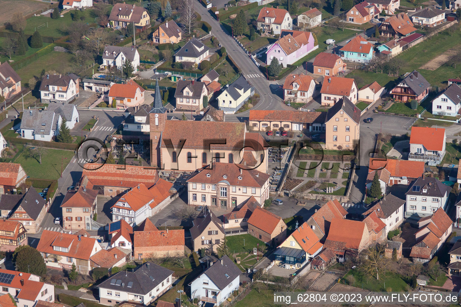 Enregistrement par drone de Eschbach dans le département Bas Rhin, France