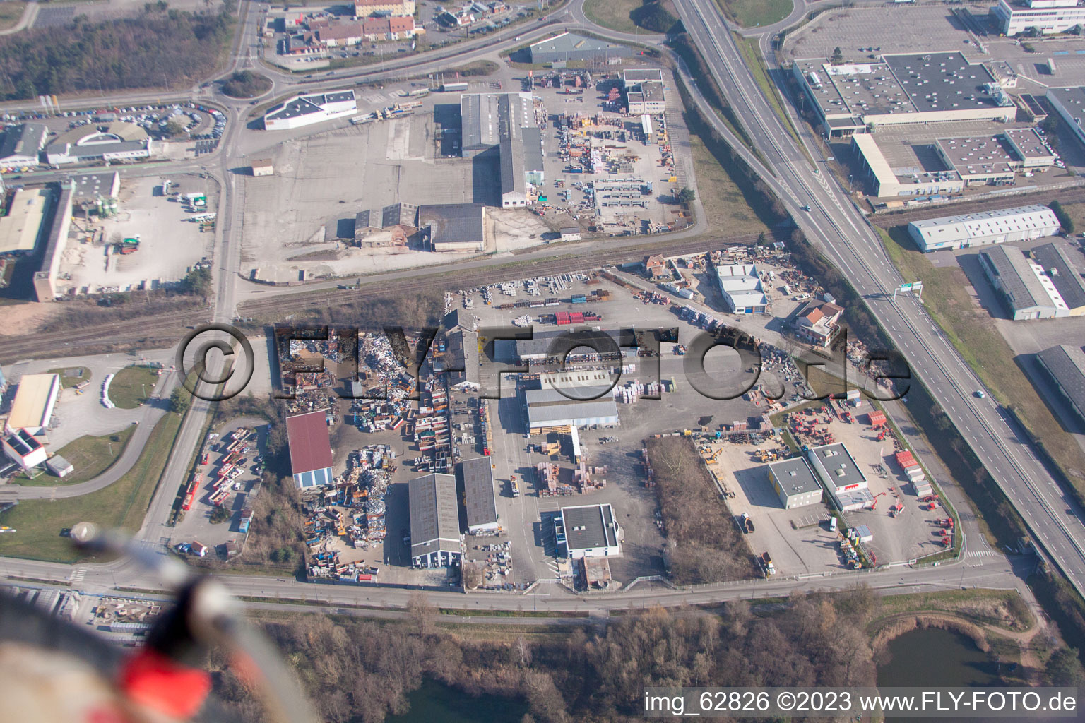 Enregistrement par drone de Schweighouse-sur-Moder dans le département Bas Rhin, France