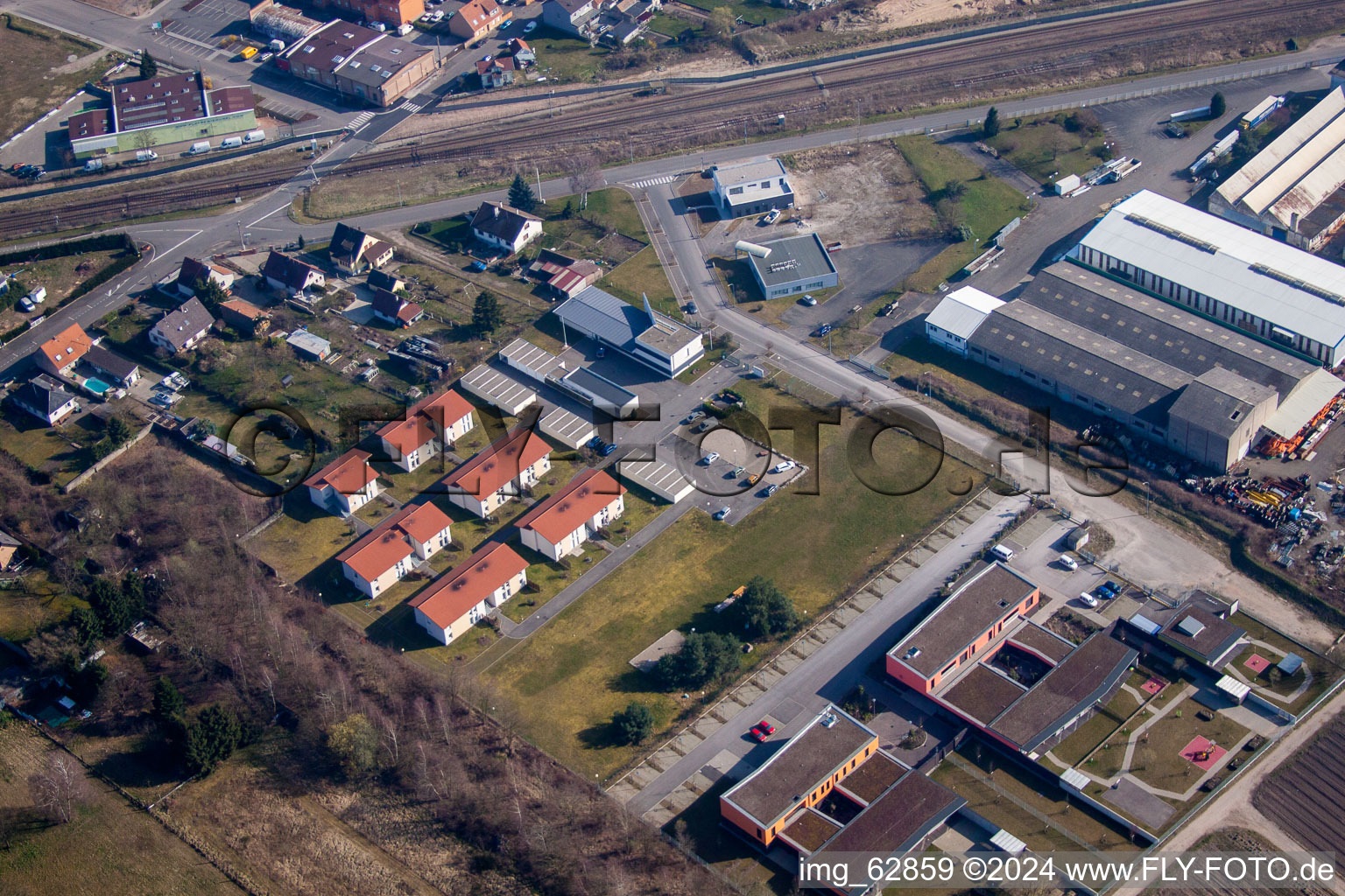 Bischwiller dans le département Bas Rhin, France depuis l'avion