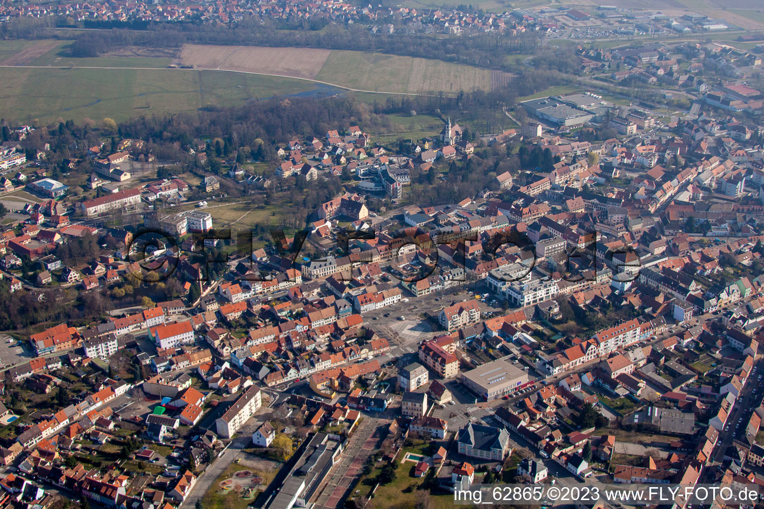 Bischwiller dans le département Bas Rhin, France d'un drone