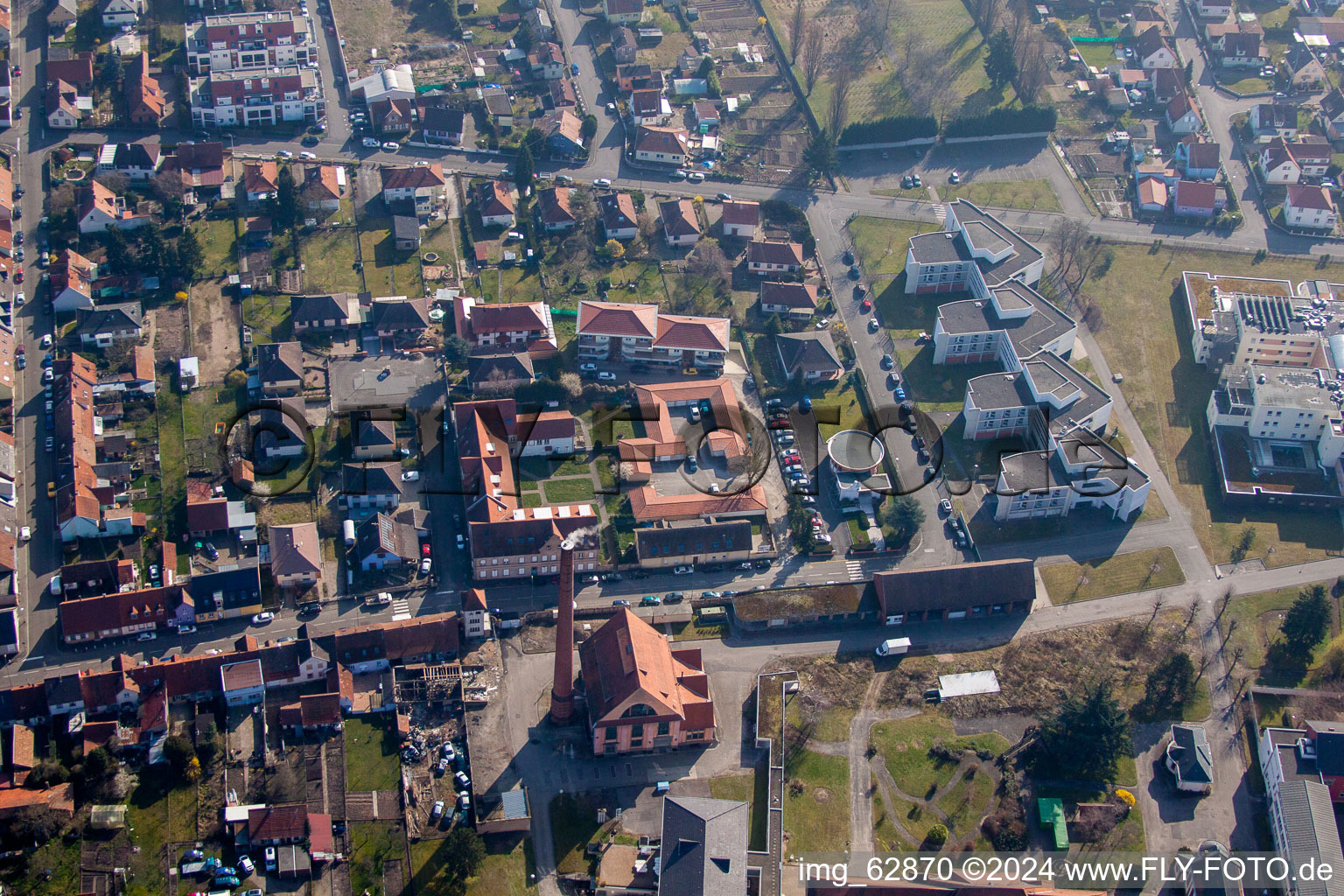 Bischwiller dans le département Bas Rhin, France d'en haut