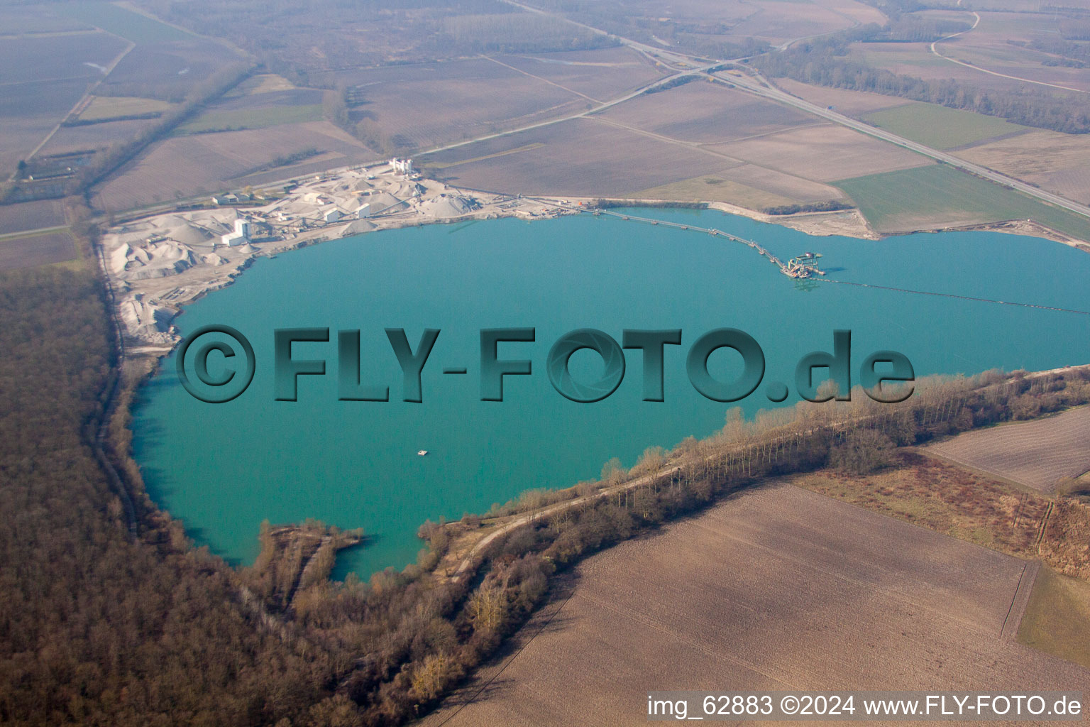 Vue oblique de Gambsheim dans le département Bas Rhin, France