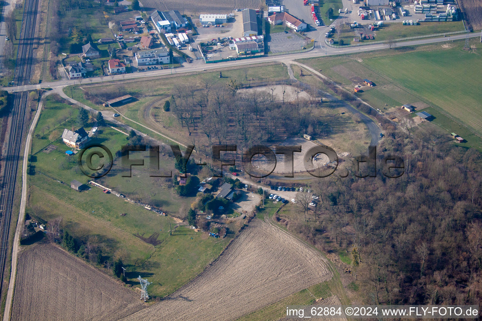 Gambsheim dans le département Bas Rhin, France d'en haut