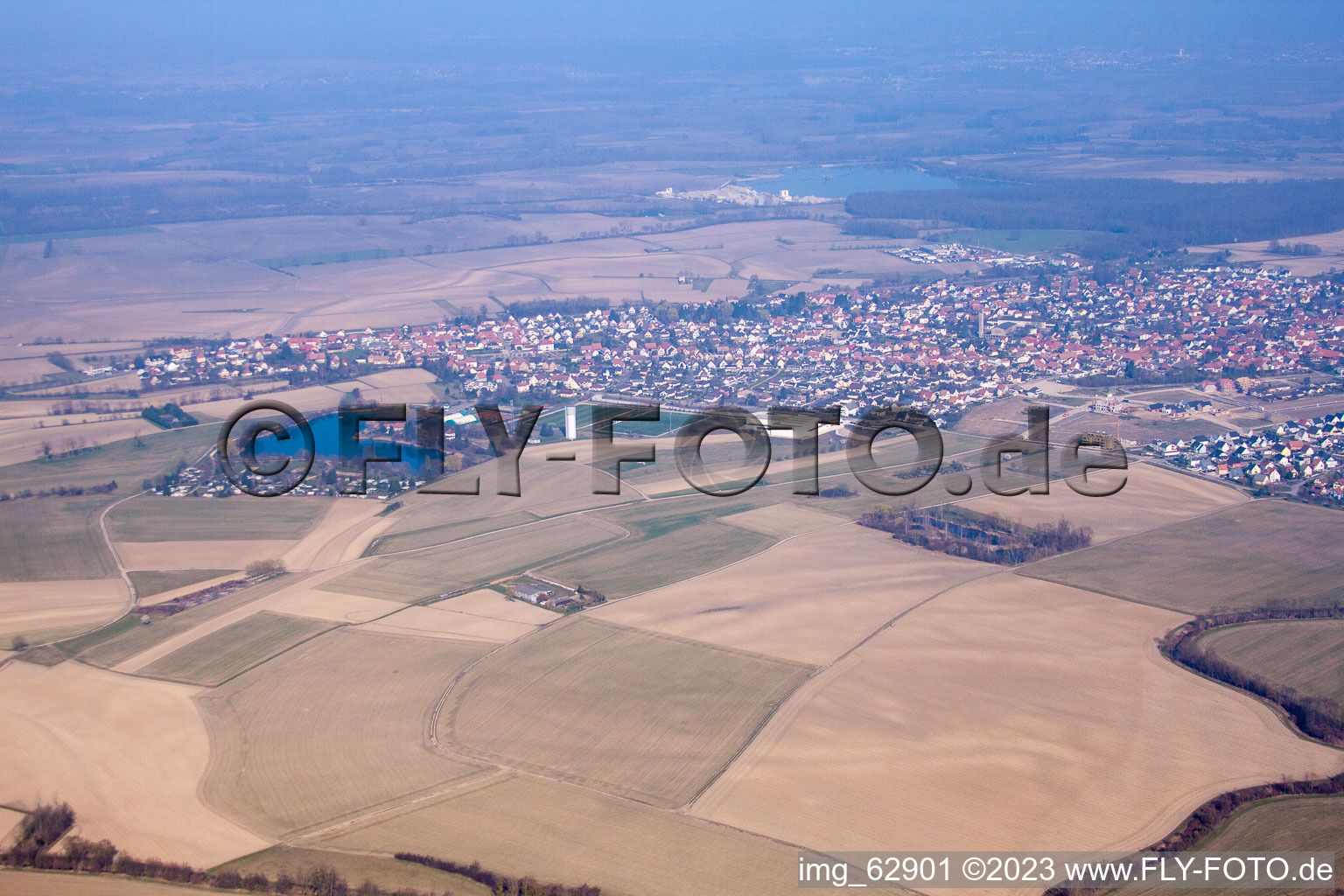 Photographie aérienne de Gambsheim dans le département Bas Rhin, France