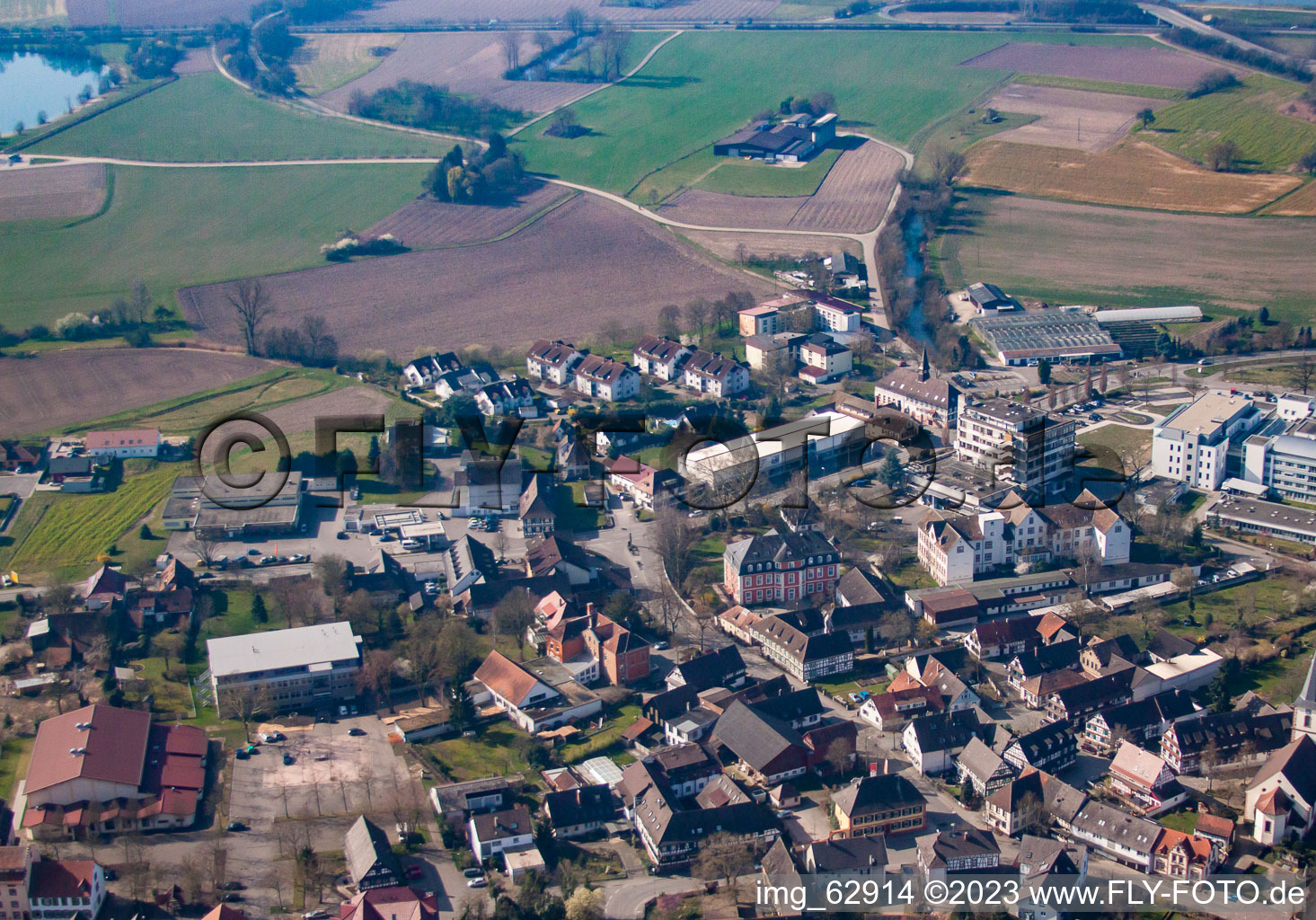Vue aérienne de Administration locale Kork à le quartier Kork in Kehl dans le département Bade-Wurtemberg, Allemagne