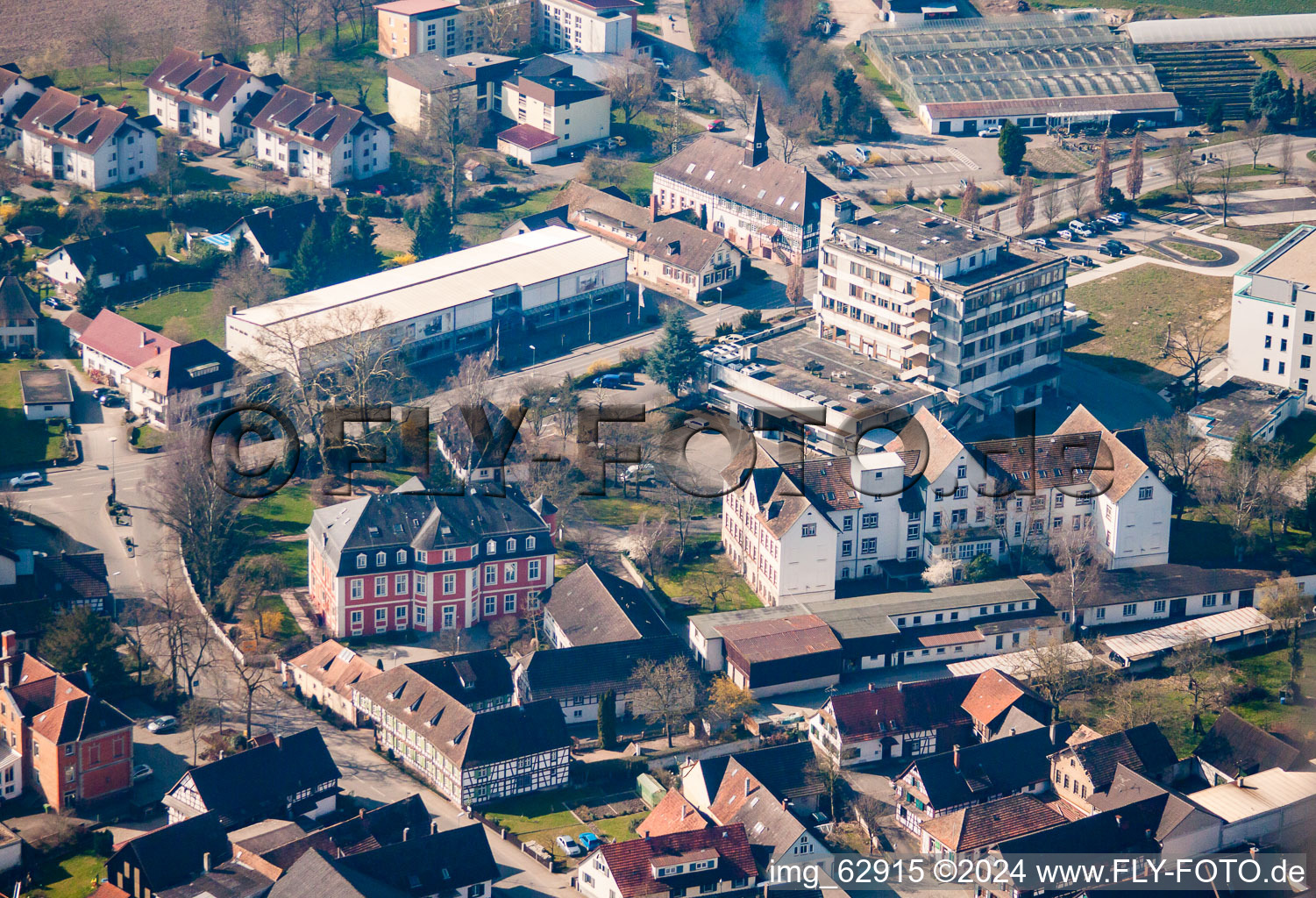 Vue aérienne de Administration locale Kork à le quartier Kork in Kehl dans le département Bade-Wurtemberg, Allemagne