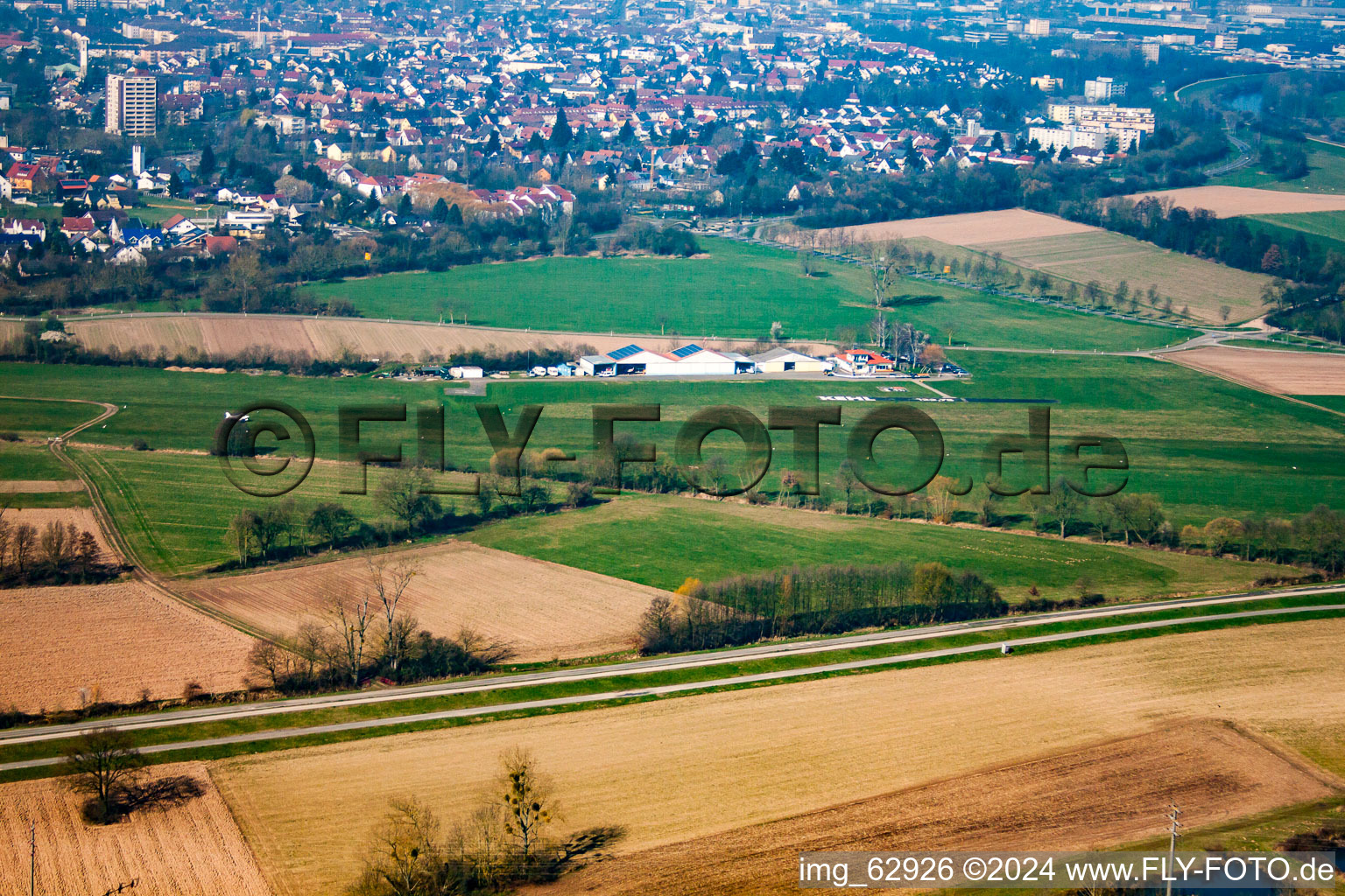 Photographie aérienne de Aérodrome à le quartier Sundheim in Kehl dans le département Bade-Wurtemberg, Allemagne