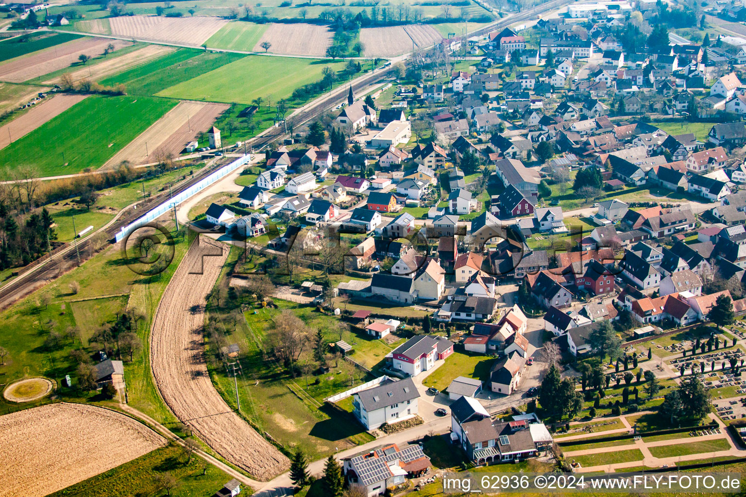 Vue aérienne de Gürrelstrasse à le quartier Kork in Kehl dans le département Bade-Wurtemberg, Allemagne