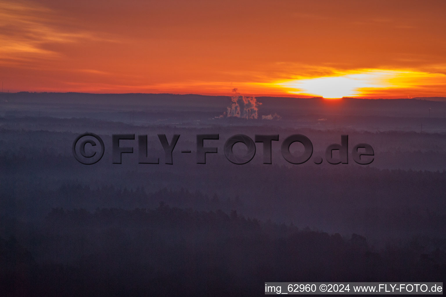 Vallée d'Otterbachtal à Minfeld dans le département Rhénanie-Palatinat, Allemagne vue du ciel