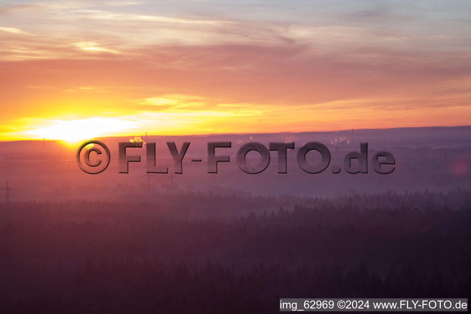 Vue oblique de Vallée d'Otterbachtal à Minfeld dans le département Rhénanie-Palatinat, Allemagne