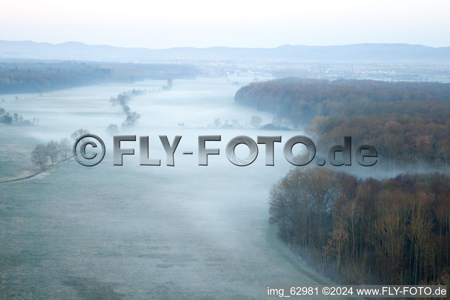 Vallée d'Otterbachtal à Minfeld dans le département Rhénanie-Palatinat, Allemagne d'un drone