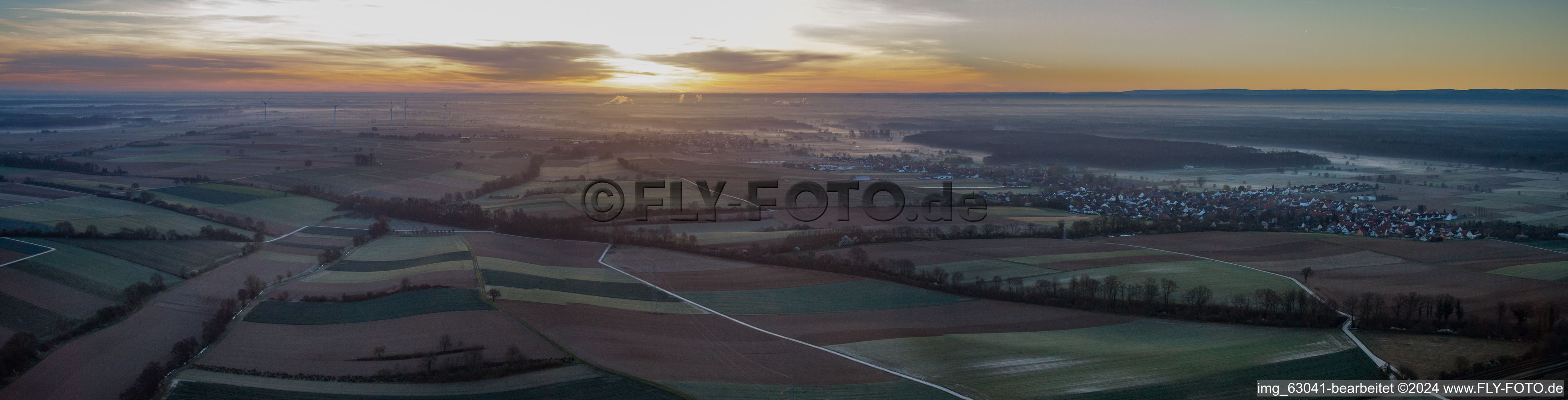 Vue oblique de Panorama à Freckenfeld dans le département Rhénanie-Palatinat, Allemagne