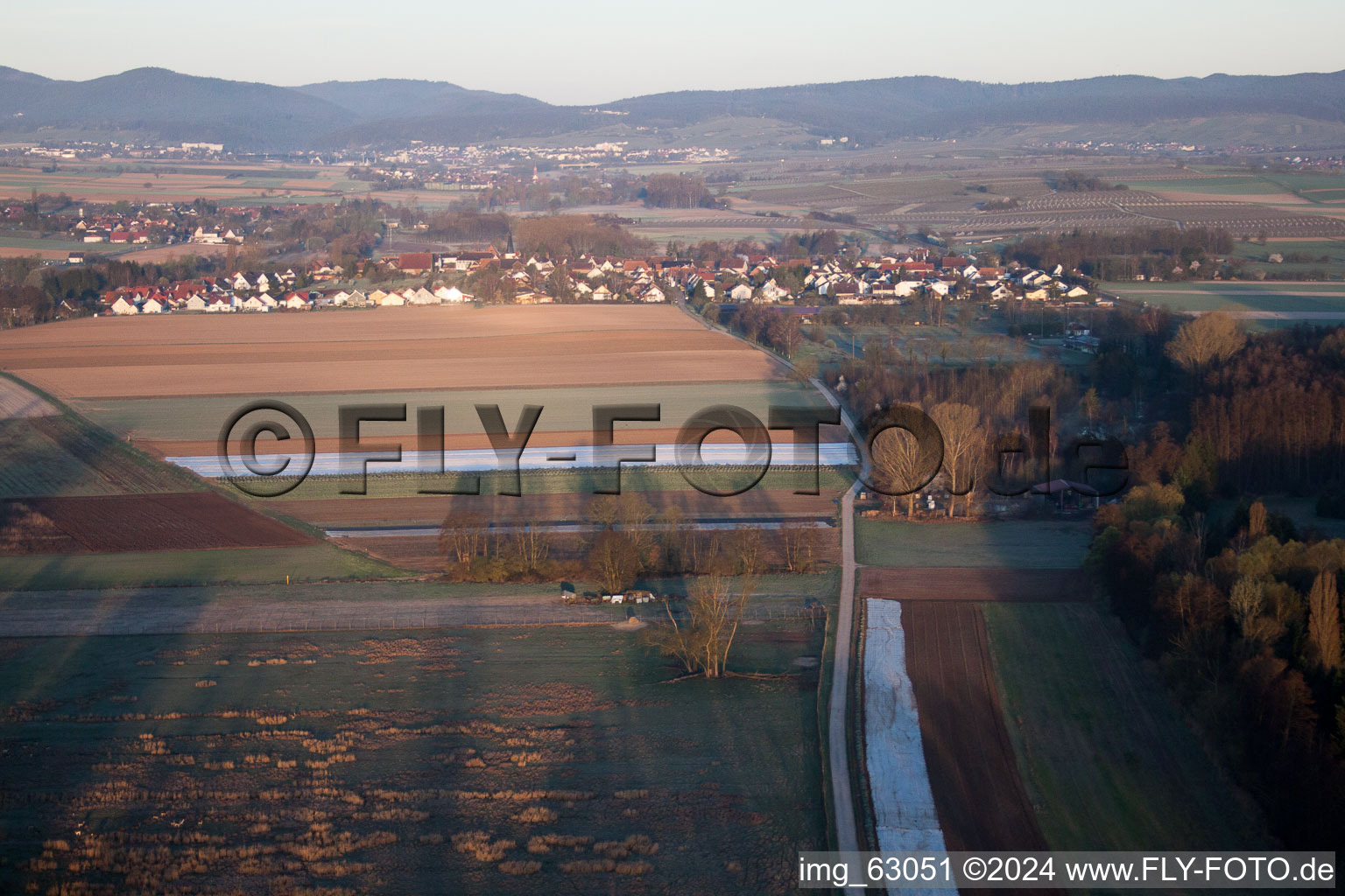 Vue oblique de Barbelroth dans le département Rhénanie-Palatinat, Allemagne