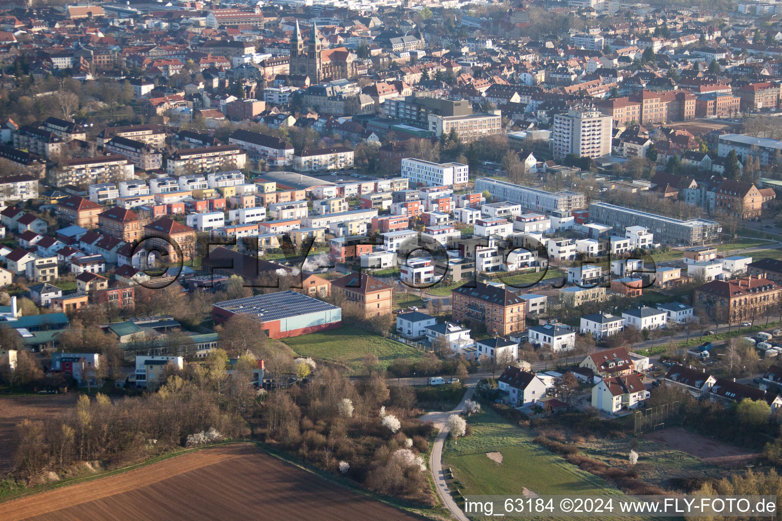 Vue aérienne de Quartier Vauban à Landau in der Pfalz dans le département Rhénanie-Palatinat, Allemagne