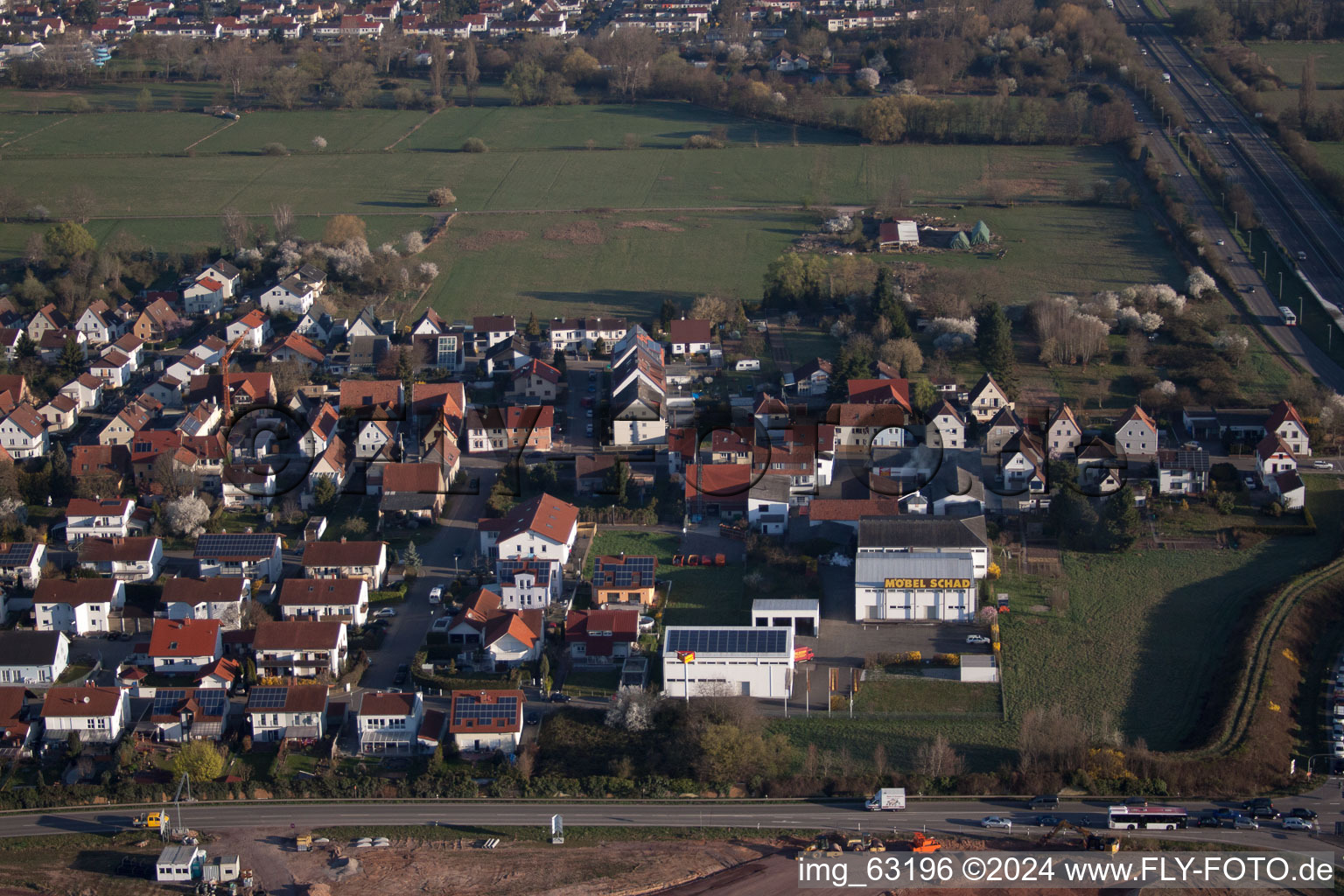 Quartier Queichheim in Landau in der Pfalz dans le département Rhénanie-Palatinat, Allemagne d'en haut