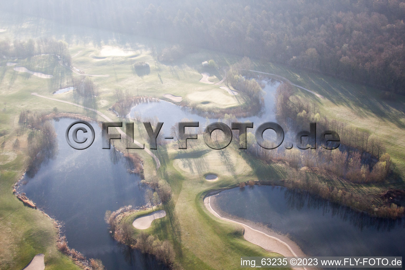 Vue oblique de Golfclub Dreihof à Essingen dans le département Rhénanie-Palatinat, Allemagne