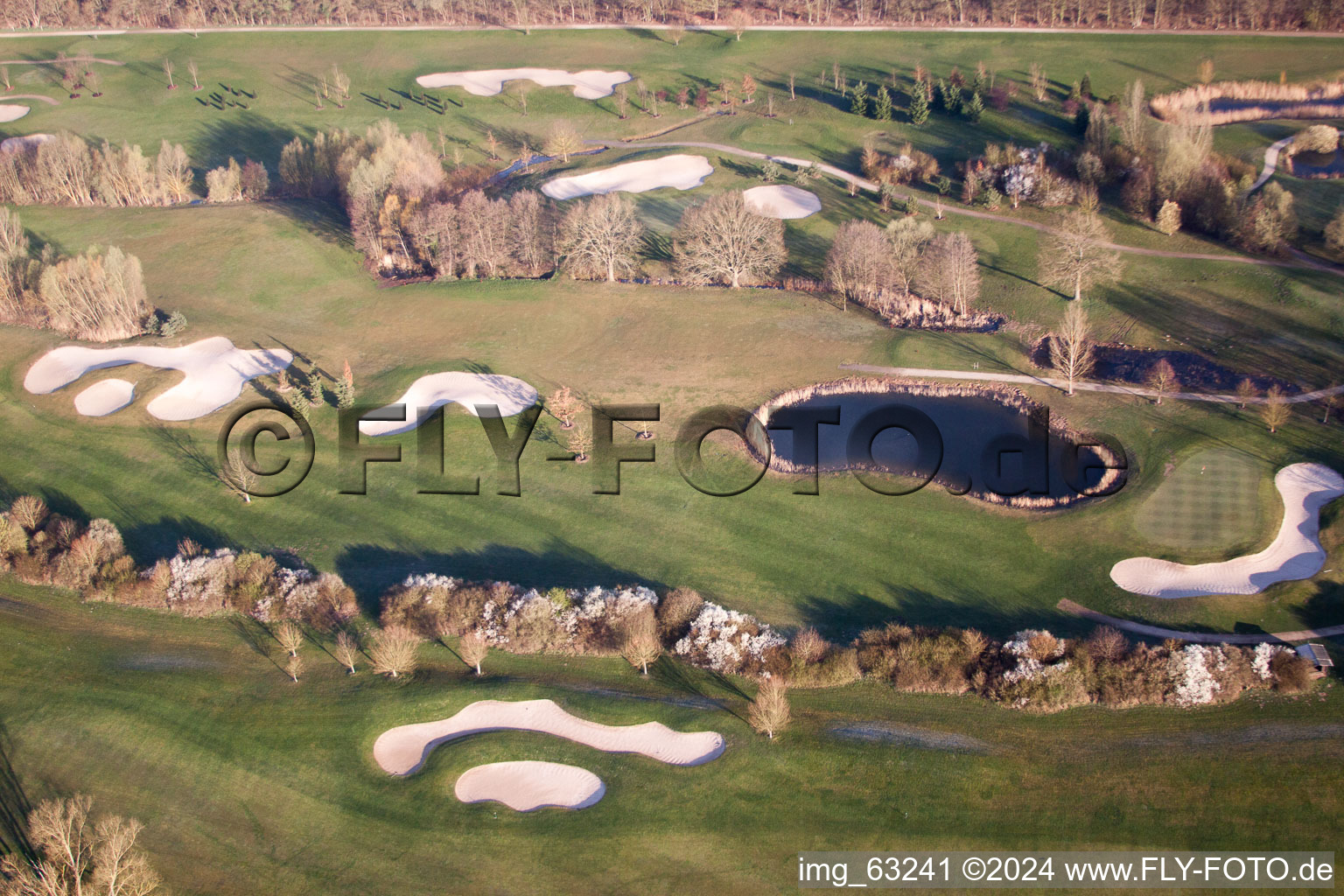 Vue d'oiseau de Golfclub Dreihof à Essingen dans le département Rhénanie-Palatinat, Allemagne