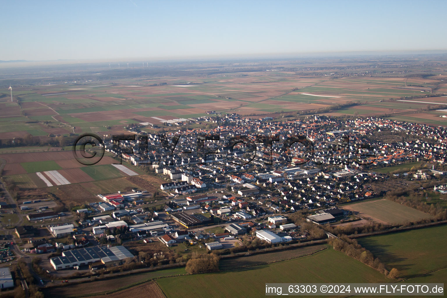 Offenbach an der Queich dans le département Rhénanie-Palatinat, Allemagne vue du ciel