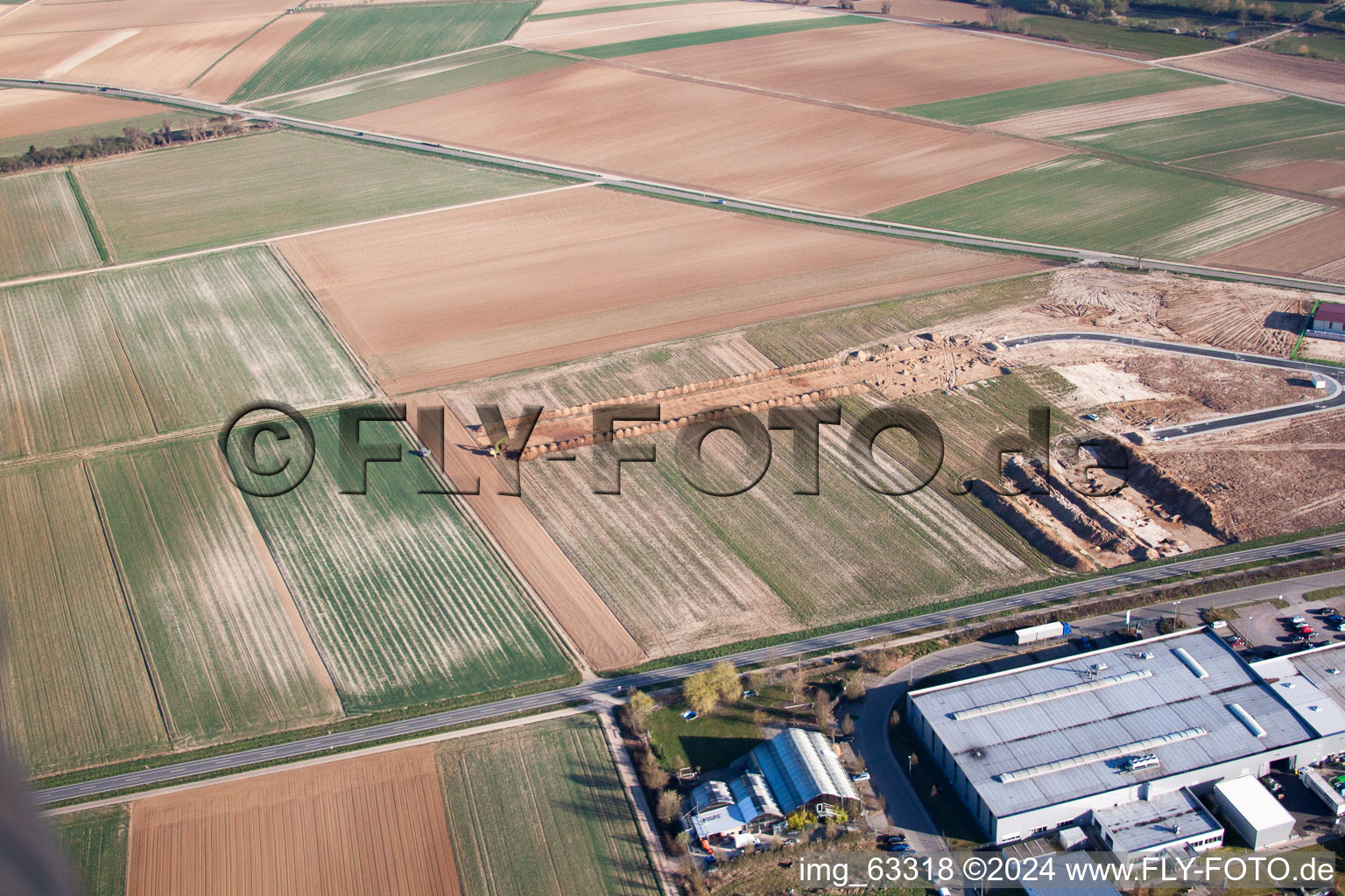 Photographie aérienne de Zone industrielle Ouest 2 à le quartier Herxheim in Herxheim bei Landau dans le département Rhénanie-Palatinat, Allemagne