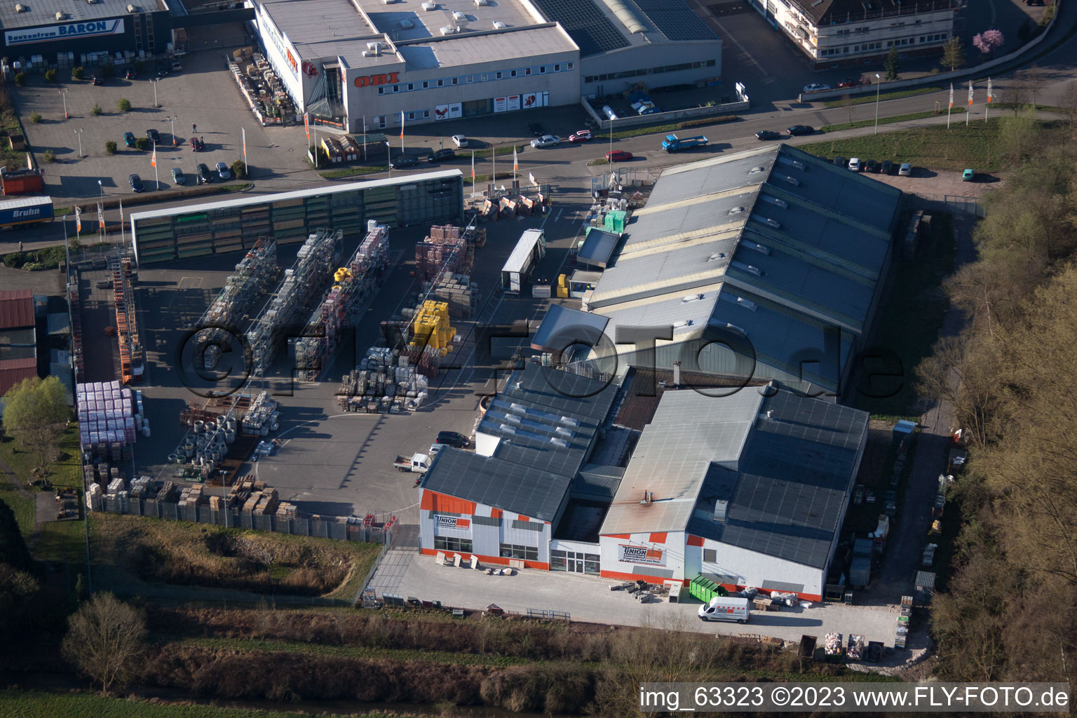 Zone industrielle de Horst à le quartier Minderslachen in Kandel dans le département Rhénanie-Palatinat, Allemagne vue d'en haut