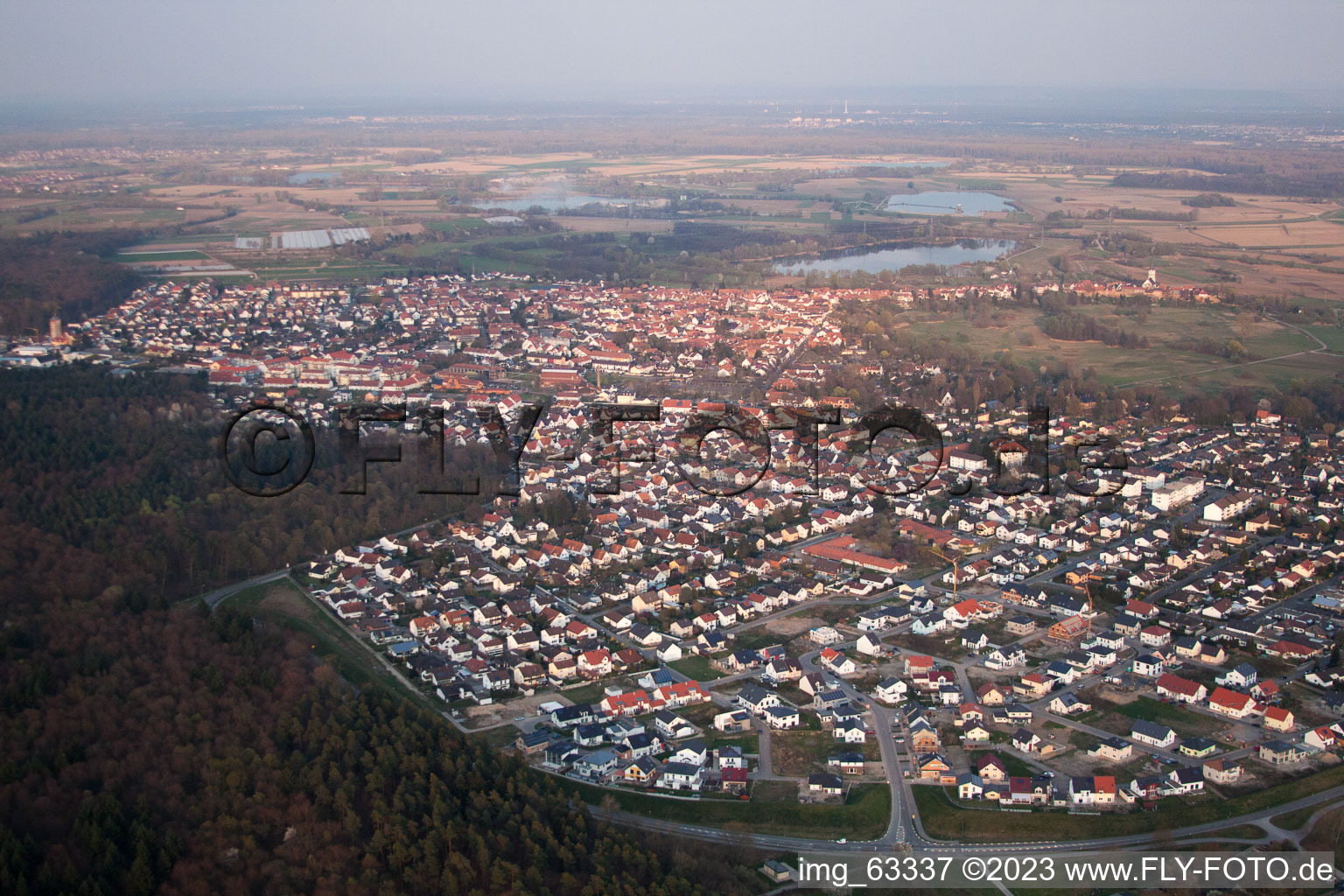 Image drone de Jockgrim dans le département Rhénanie-Palatinat, Allemagne