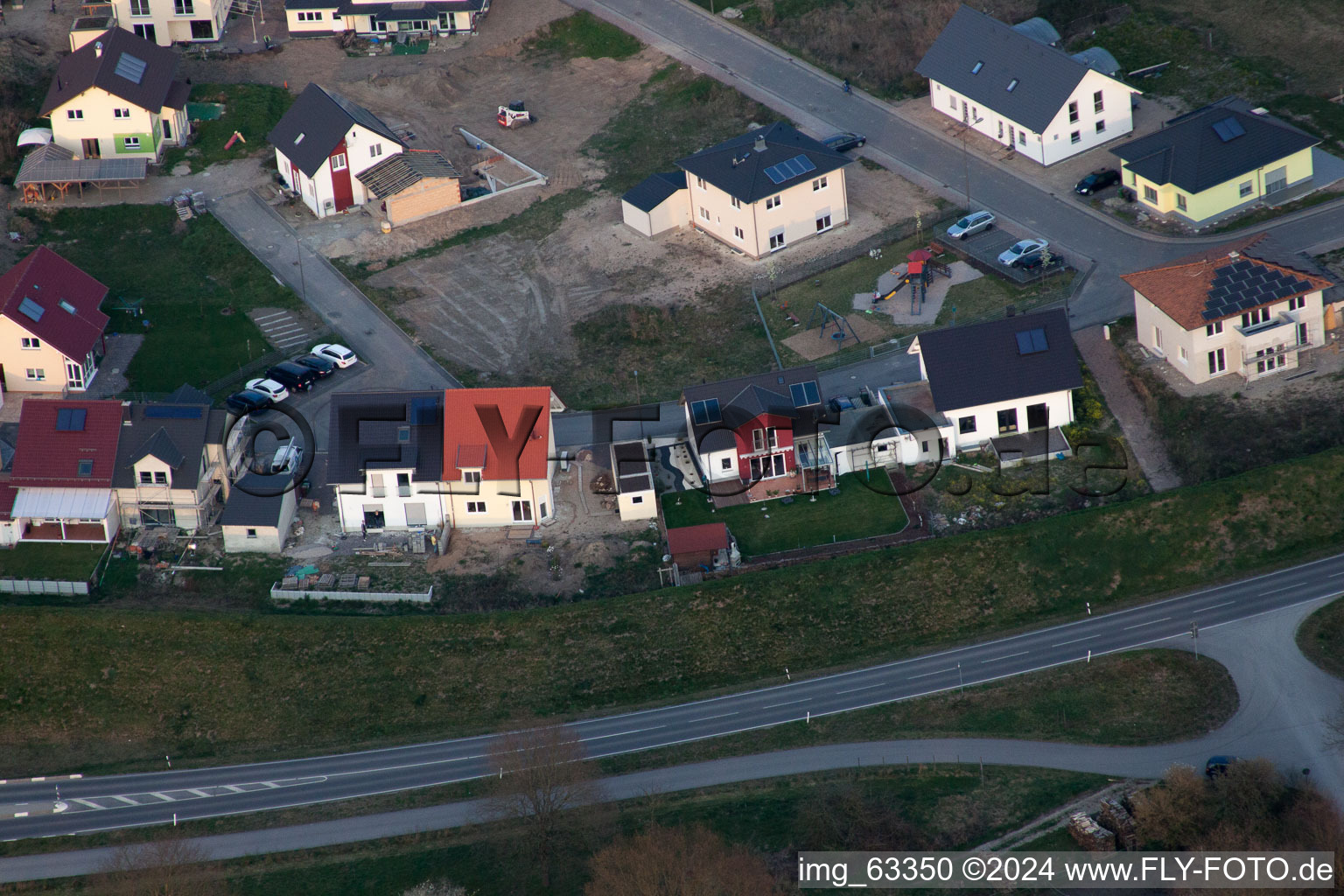 Enregistrement par drone de Jockgrim dans le département Rhénanie-Palatinat, Allemagne