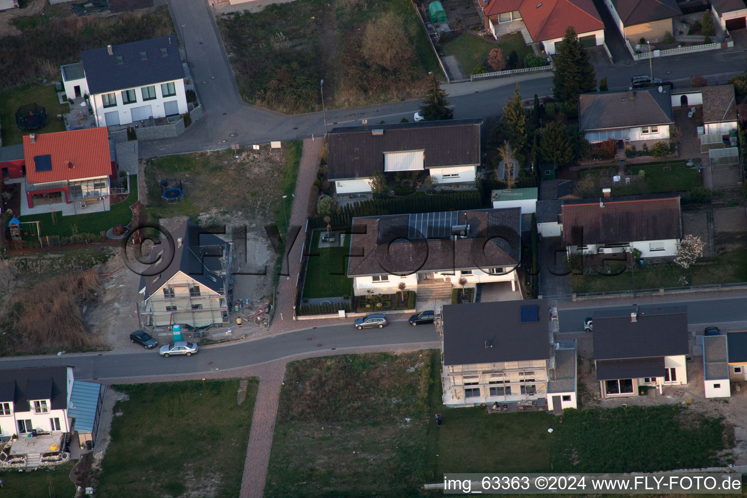 Jockgrim dans le département Rhénanie-Palatinat, Allemagne vue d'en haut