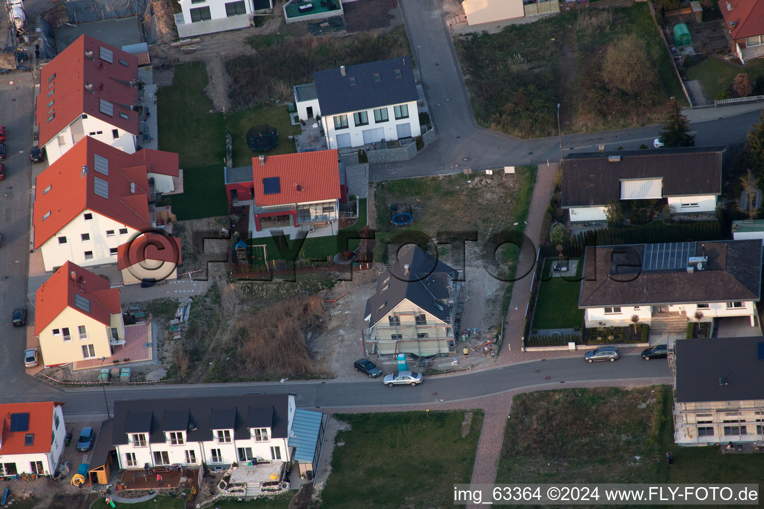 Jockgrim dans le département Rhénanie-Palatinat, Allemagne depuis l'avion