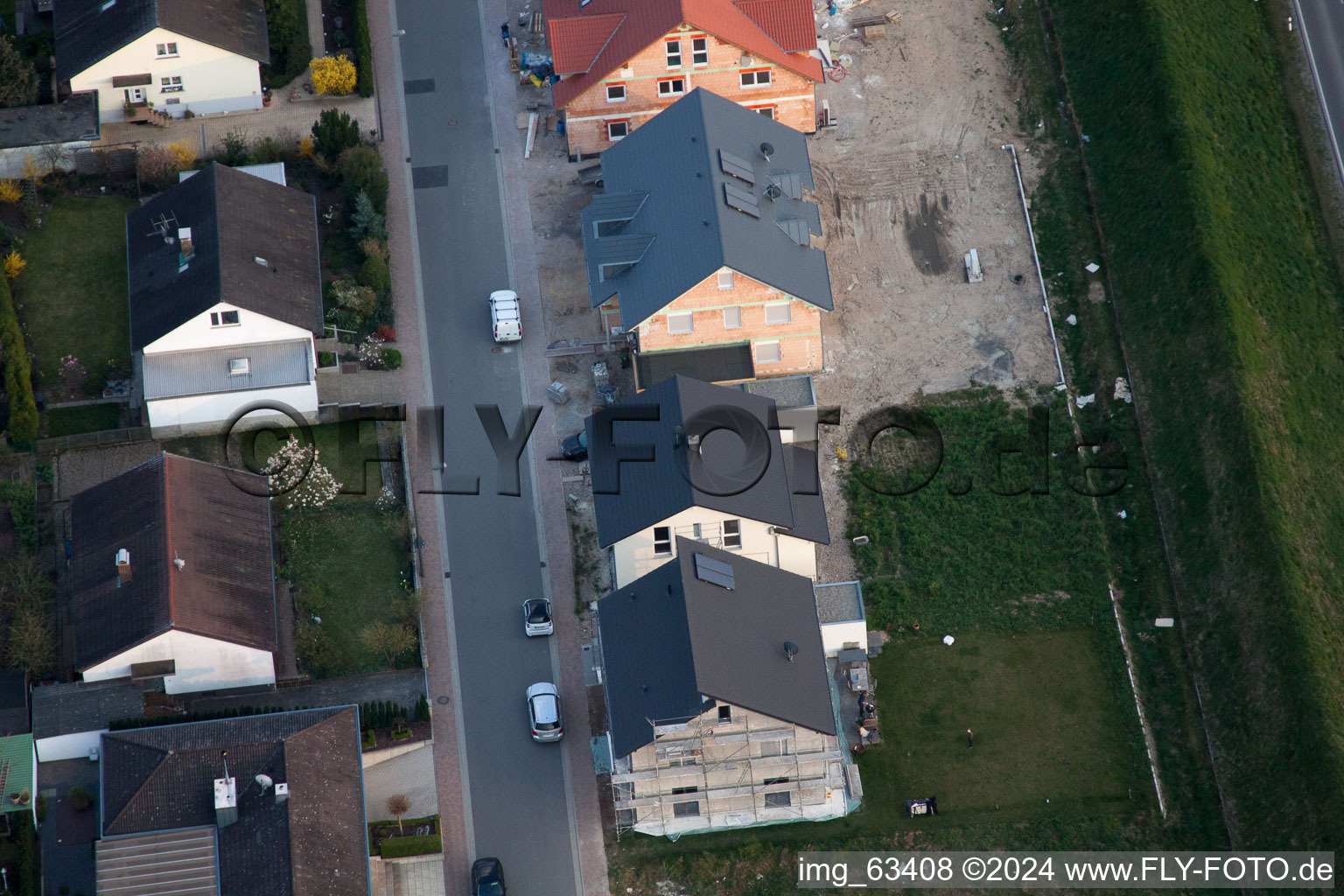 Vue oblique de Jockgrim dans le département Rhénanie-Palatinat, Allemagne