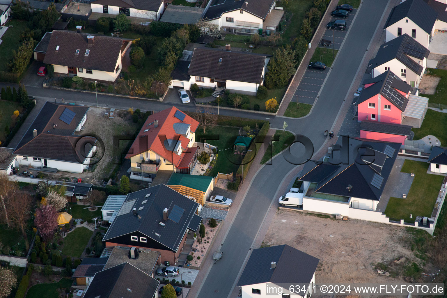 Jockgrim dans le département Rhénanie-Palatinat, Allemagne vue d'en haut