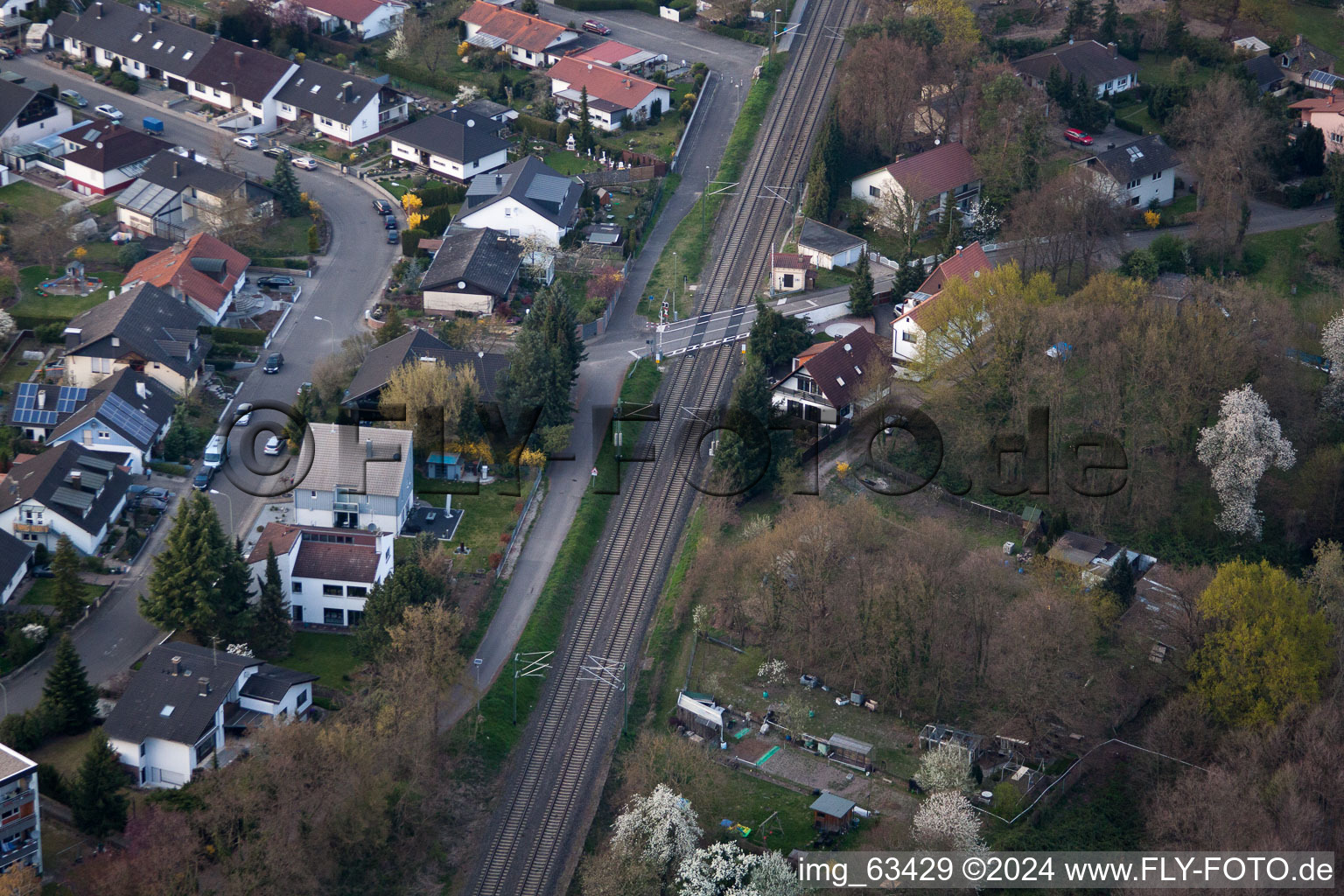 Jockgrim dans le département Rhénanie-Palatinat, Allemagne depuis l'avion