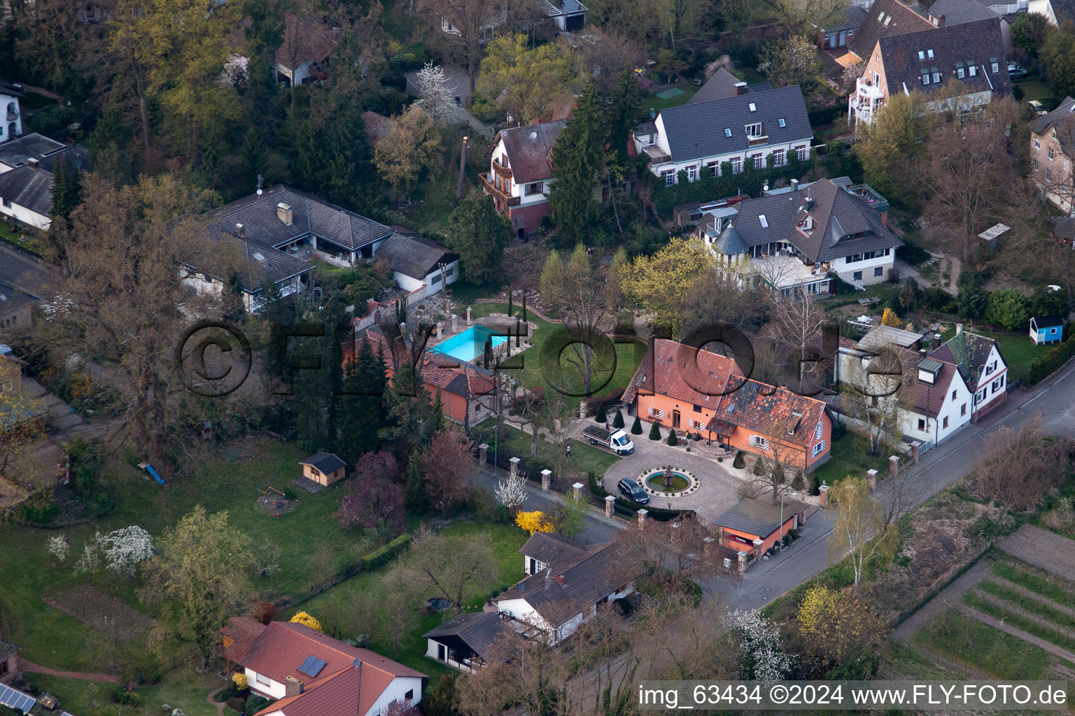 Enregistrement par drone de Jockgrim dans le département Rhénanie-Palatinat, Allemagne