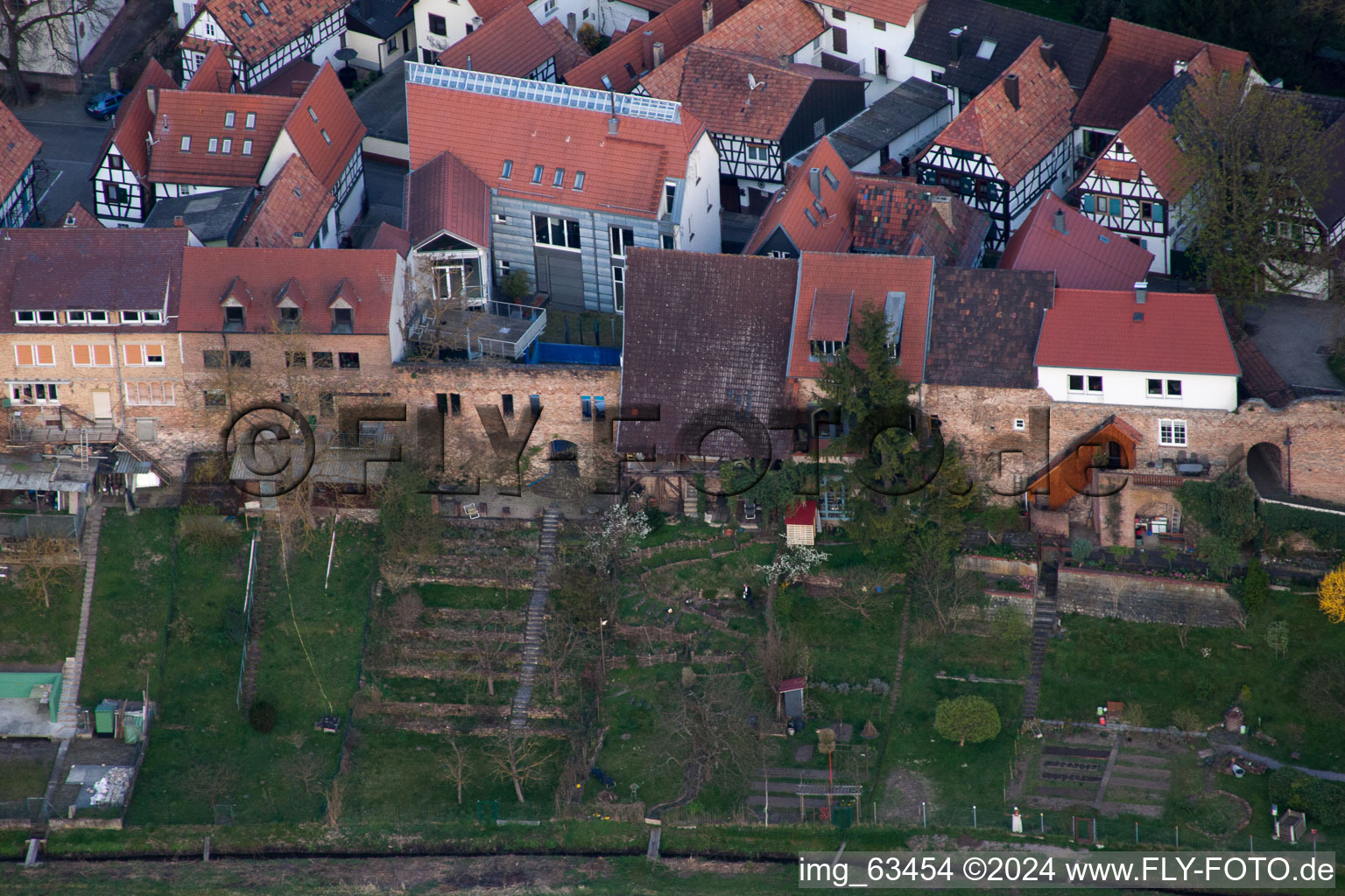 Enregistrement par drone de Jockgrim dans le département Rhénanie-Palatinat, Allemagne