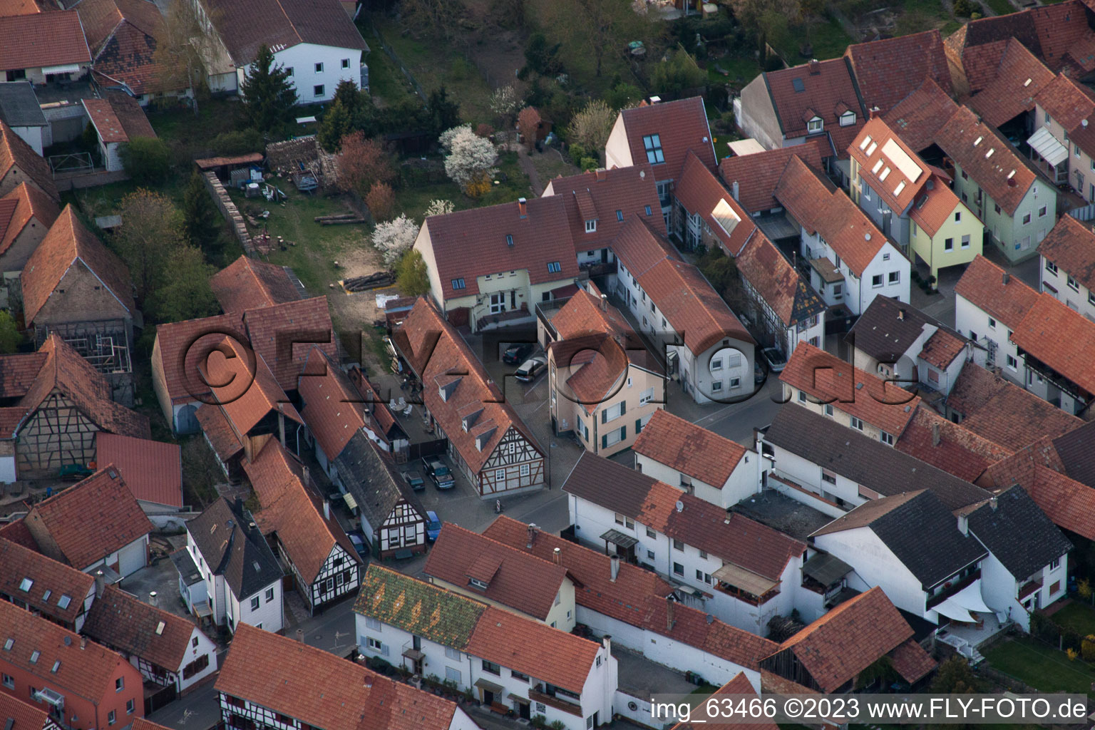 Vue oblique de Jockgrim dans le département Rhénanie-Palatinat, Allemagne