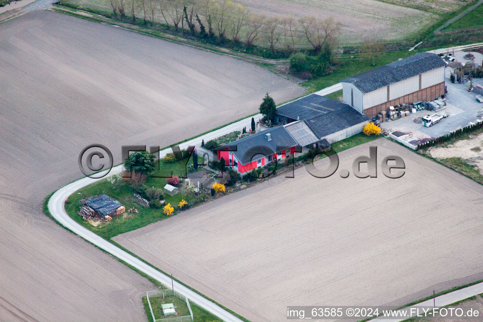 Enregistrement par drone de Rheinzabern dans le département Rhénanie-Palatinat, Allemagne